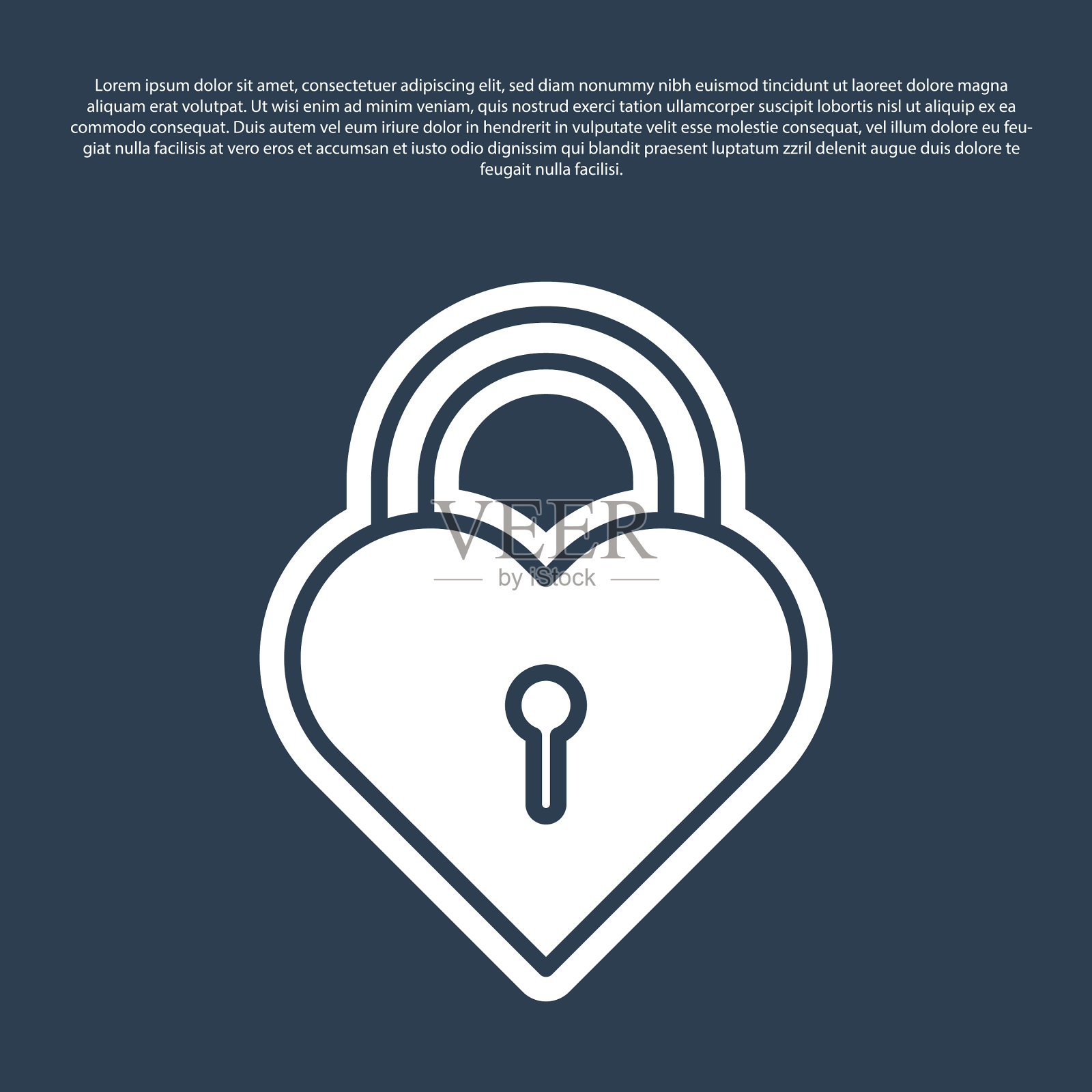 蓝线城堡形状呈心形图标插画图片素材