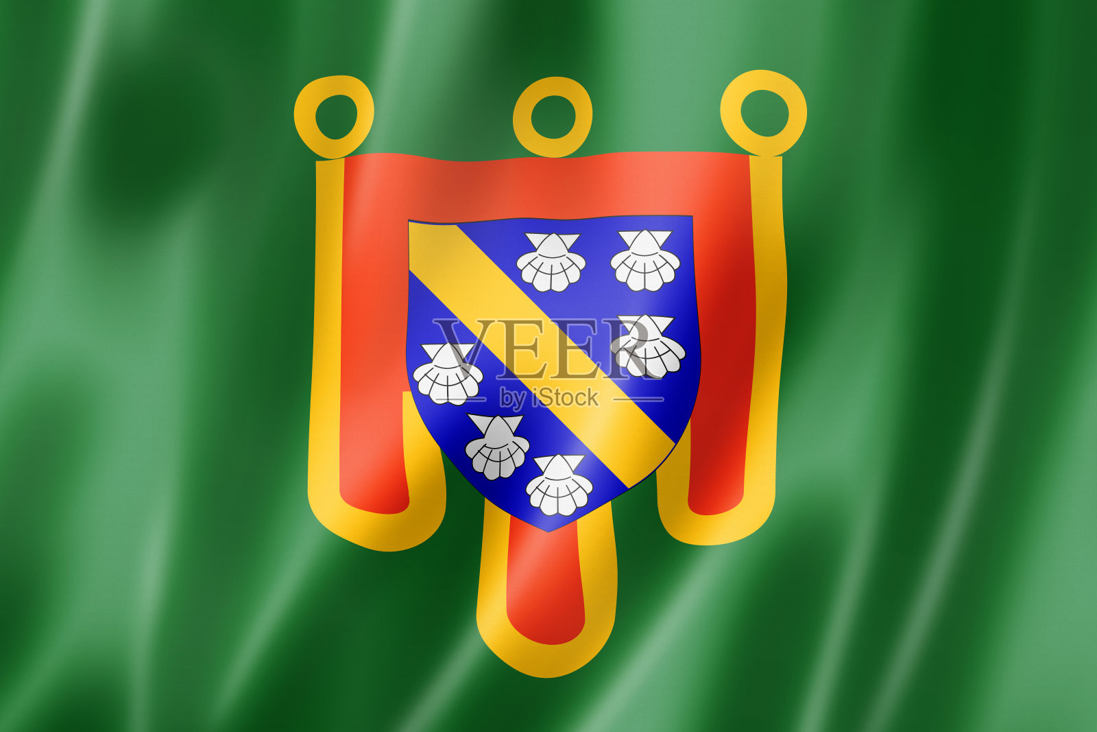 坎塔尔县国旗，法国插画图片素材