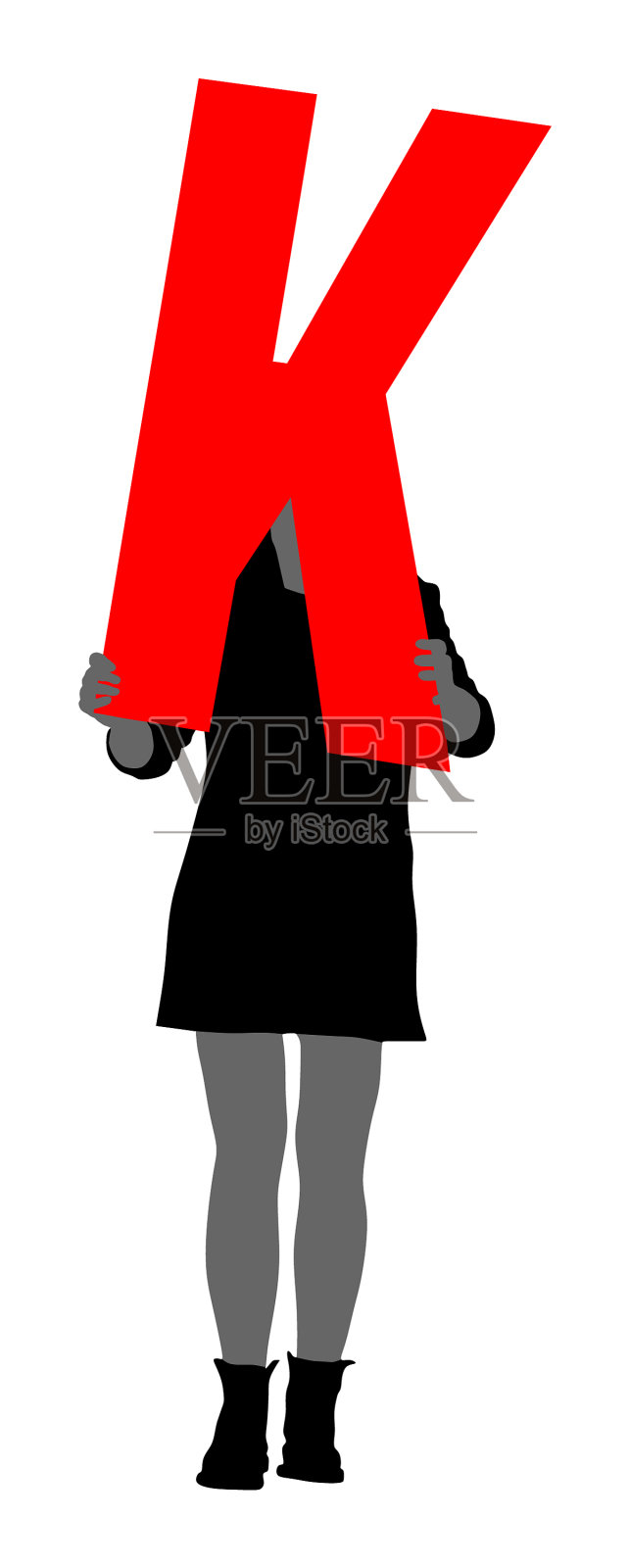 女子持信k营销传播插画图片素材