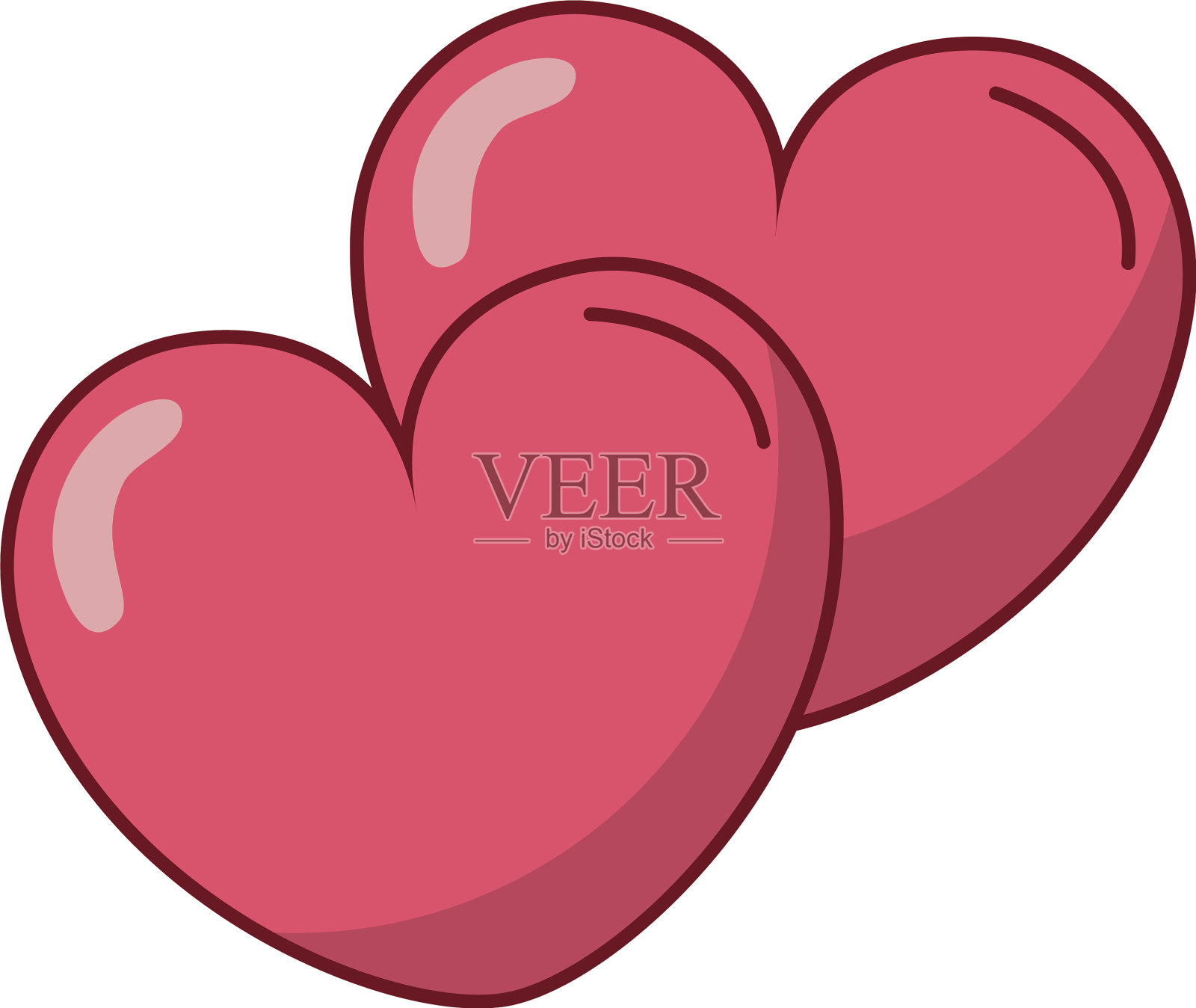 情人节快乐心形图标设计元素图片