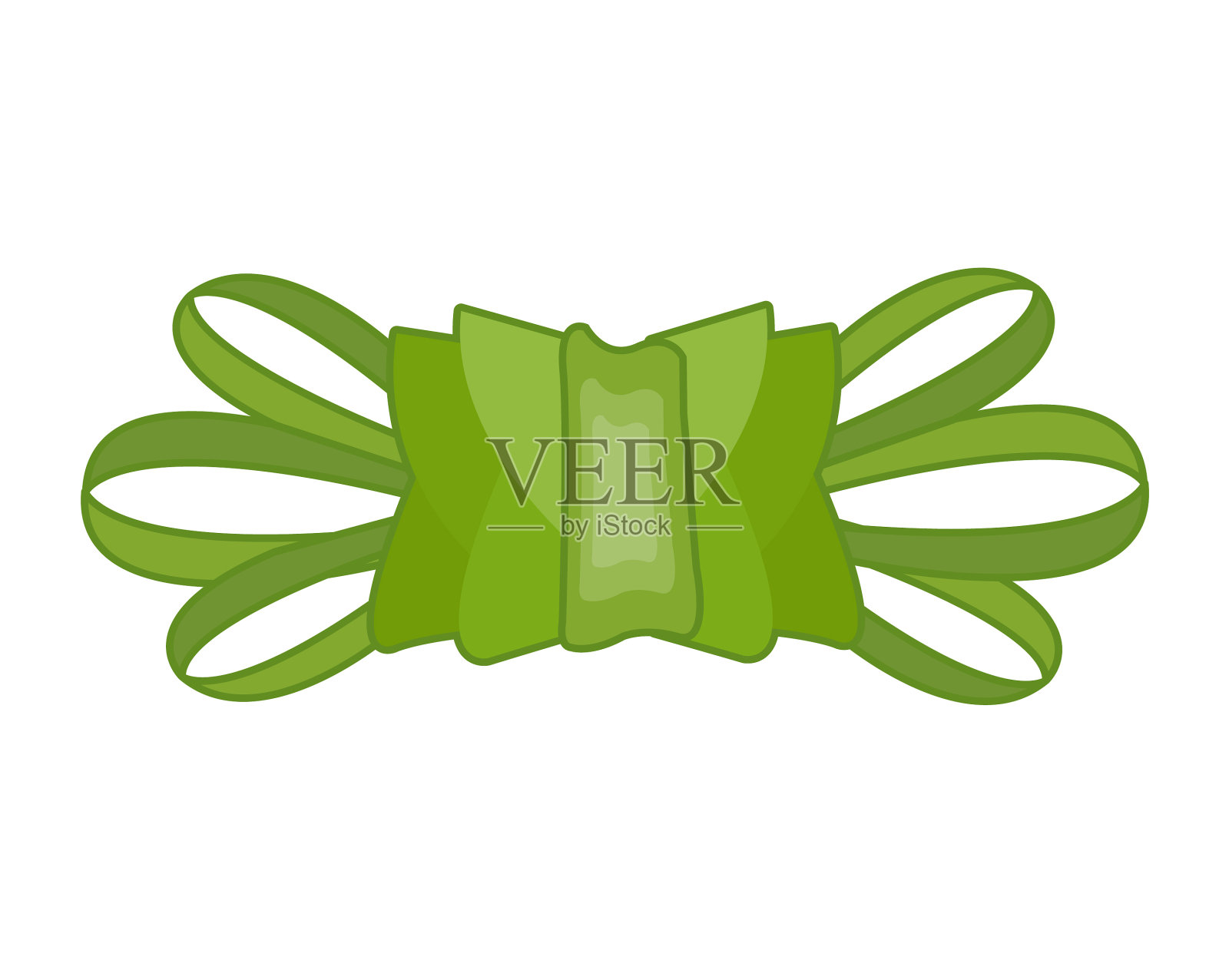 装饰绿色蝴蝶结为页面装饰设计元素图片