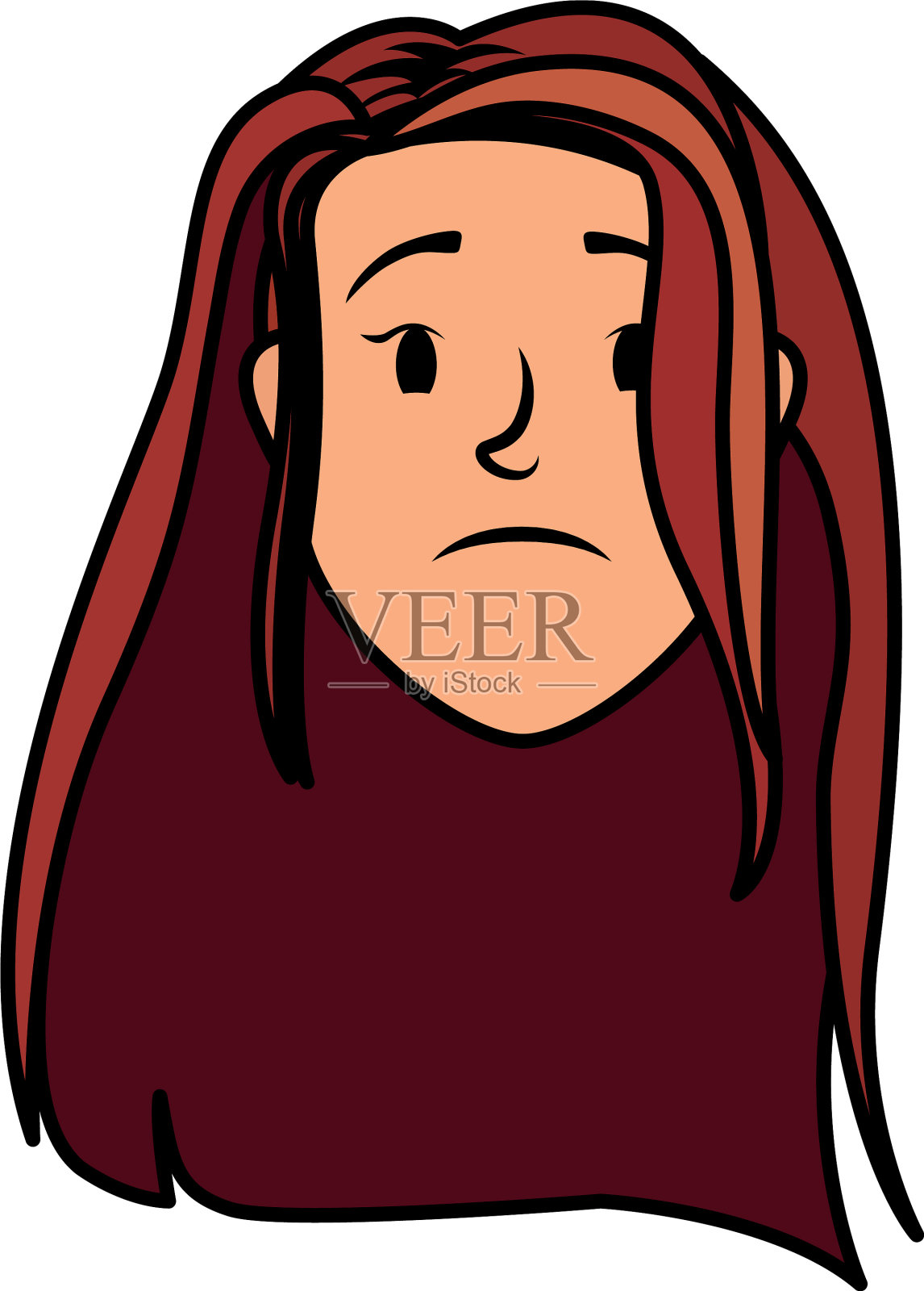 可爱的年轻女子头像人物设计元素图片