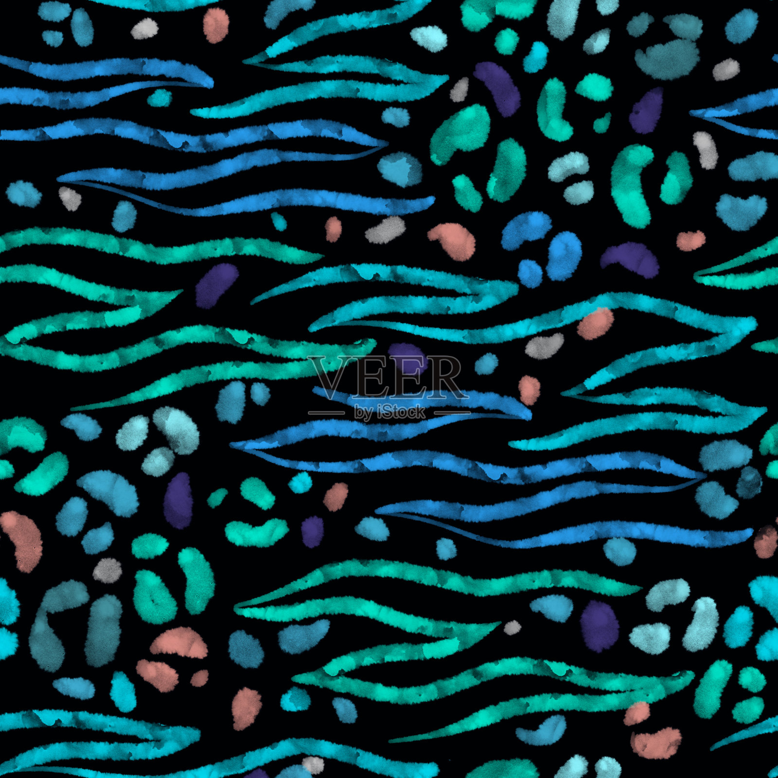 混合虎和豹的背景。动物皮肤无缝图案。插画图片素材