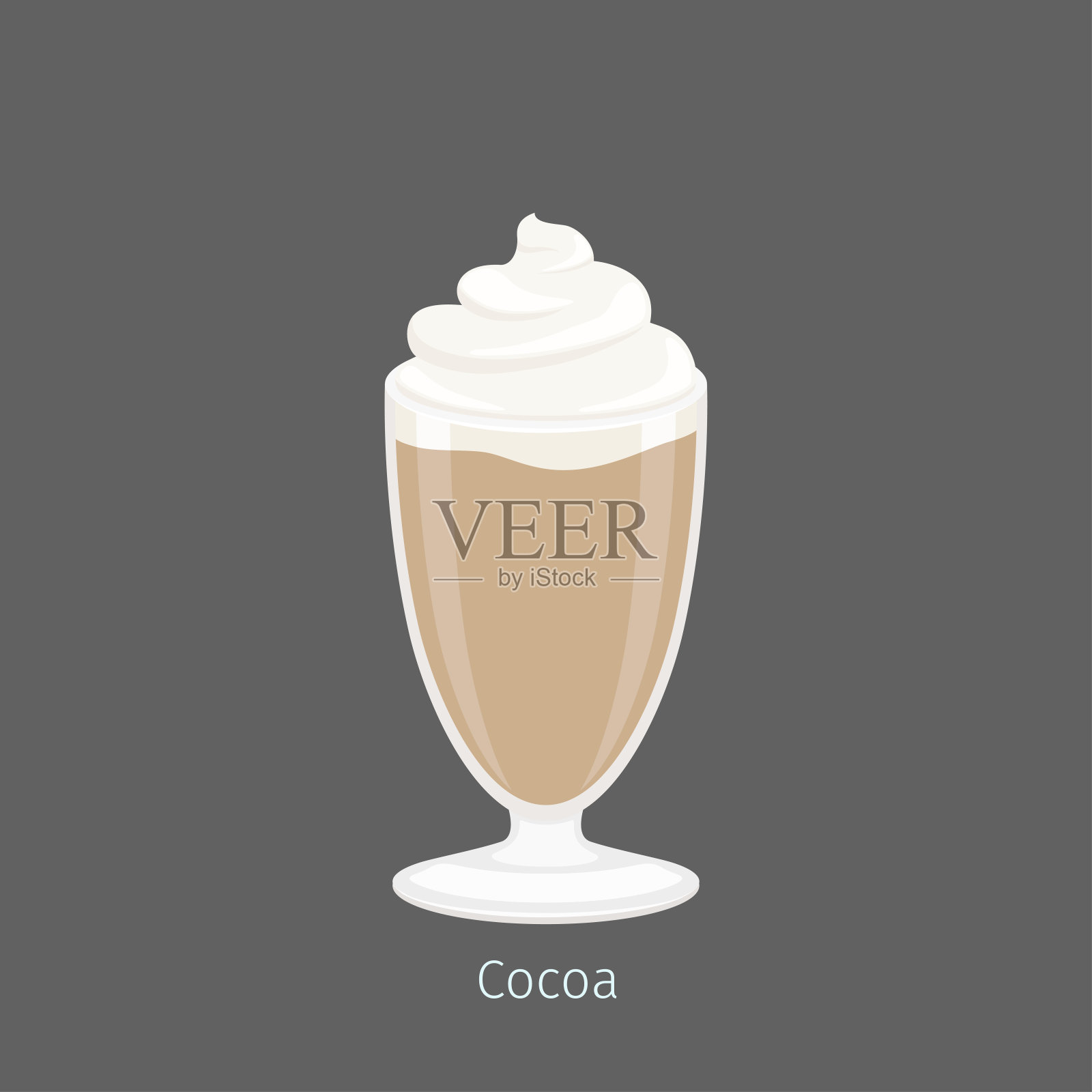 美味的热可可或喝在玻璃巧克力插画图片素材