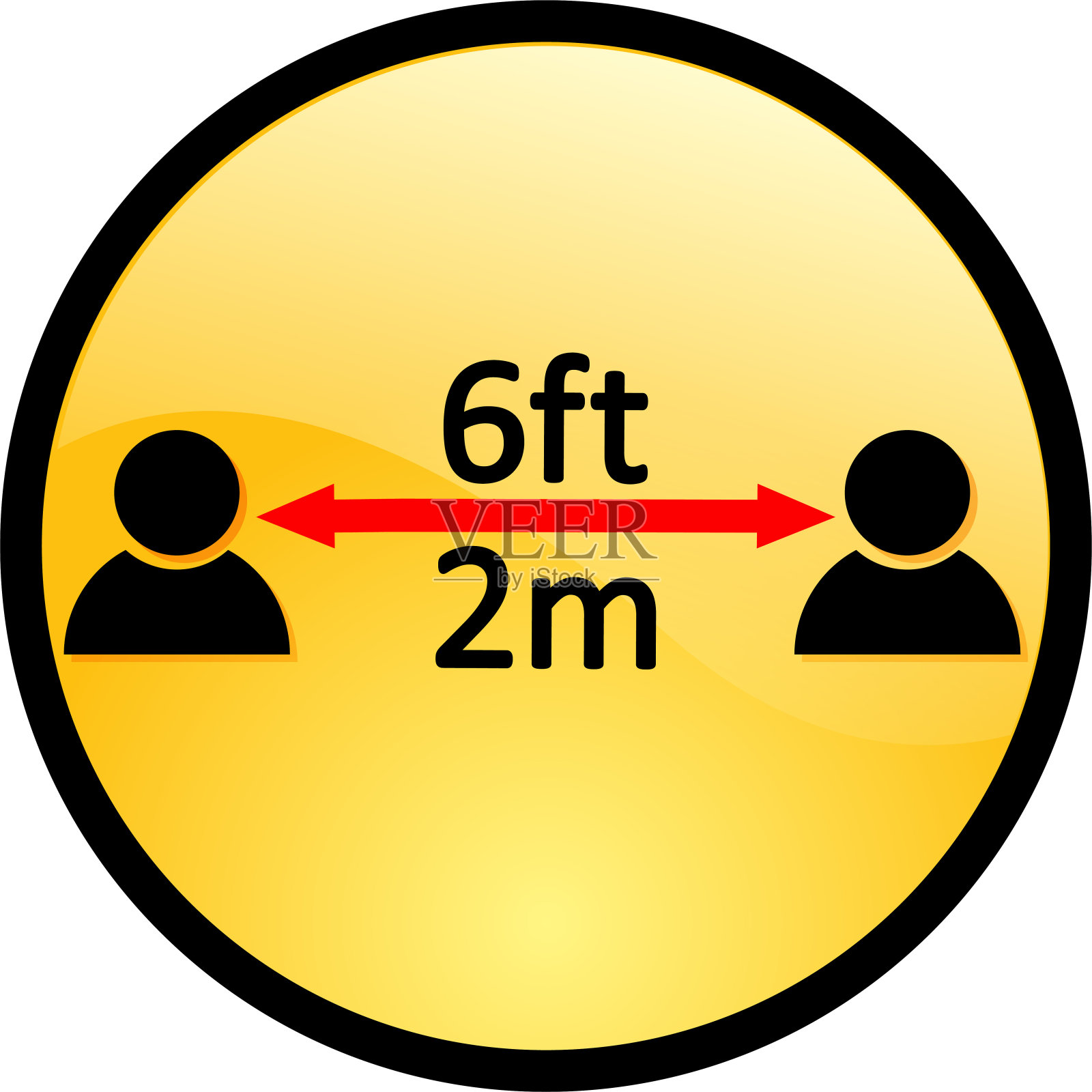 社交距离表情符号;嘴对嘴的精确测量插画图片素材