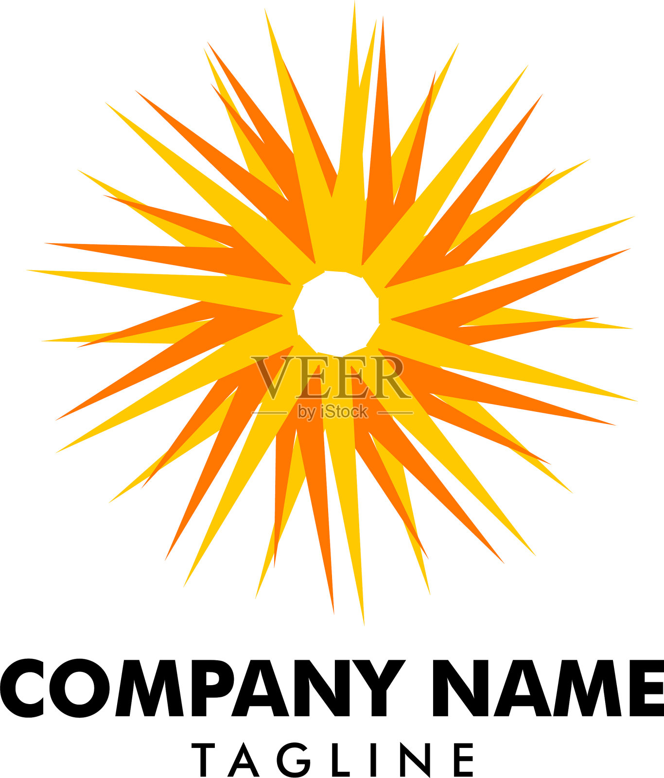 摘要太阳标志设计模板插画图片素材