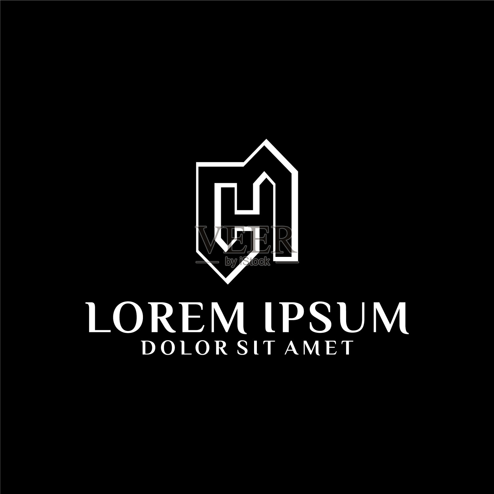 首字母ch或cm标志模板插画图片素材