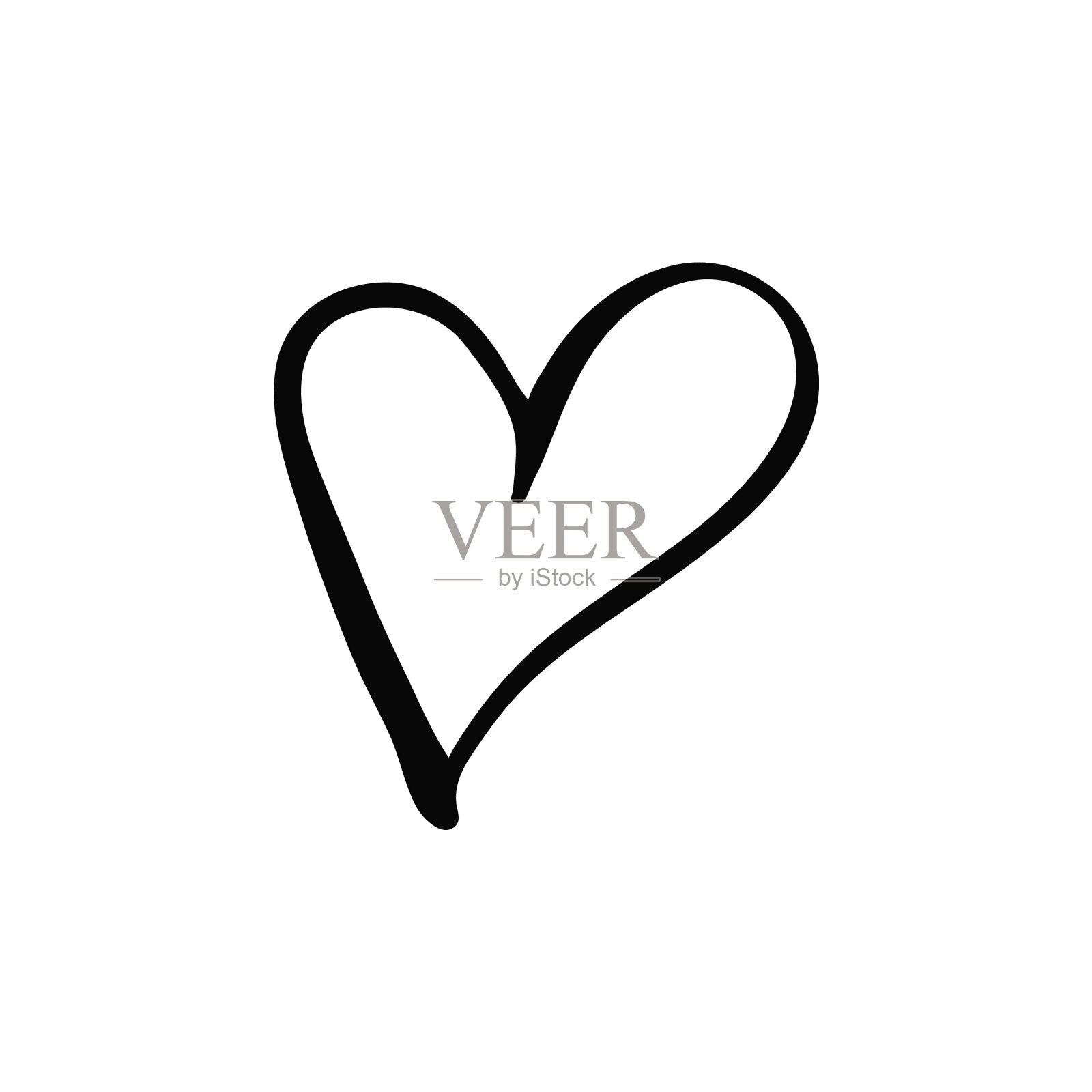 手绘孤立心插画图片素材