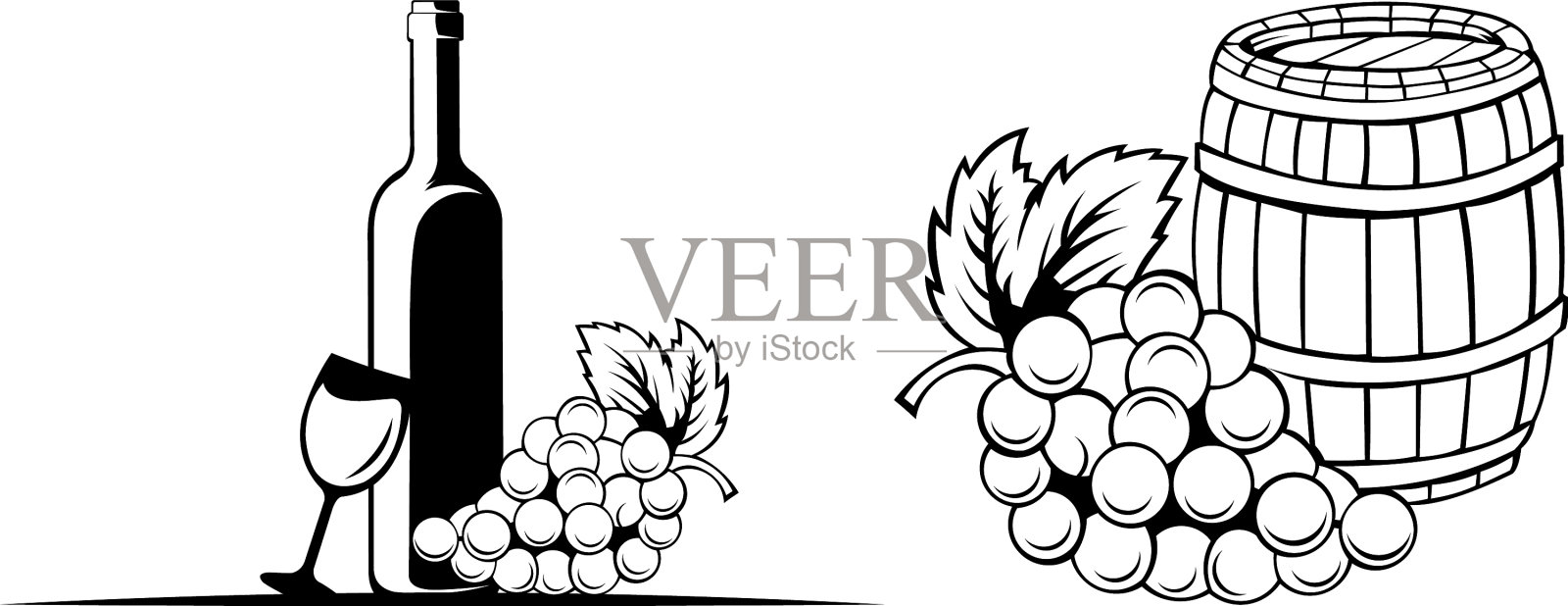 酒瓶葡萄酒啤酒桶设计元素图片