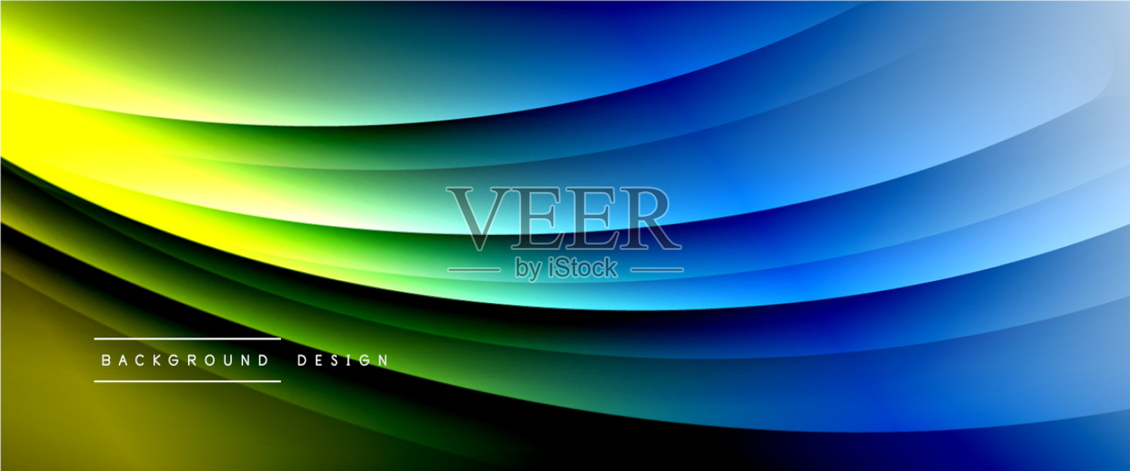 波浪液体风格的线条与阴影和灯光插画图片素材