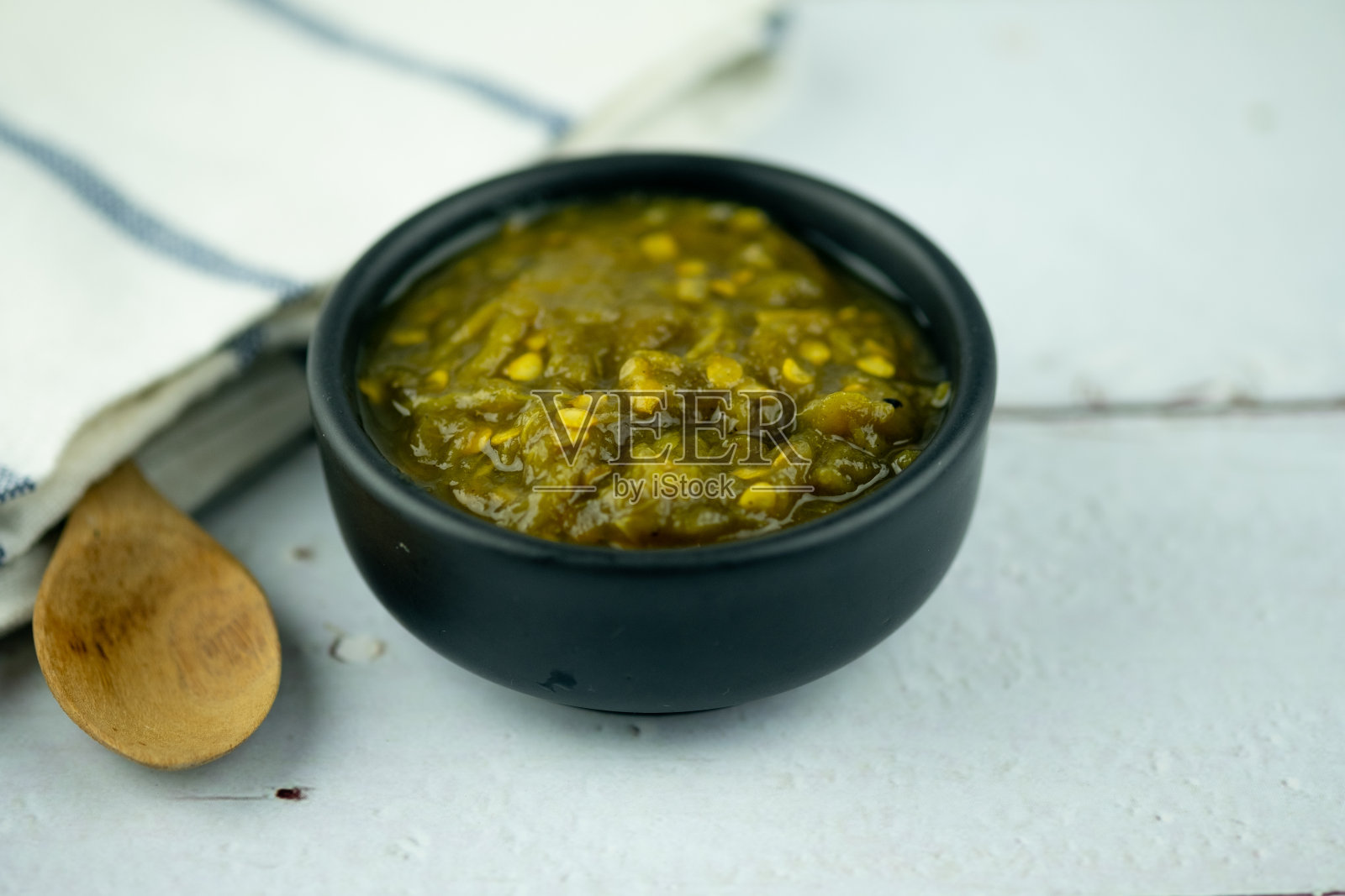 特写泰国北部的青椒蘸酱或泰国菜照片摄影图片