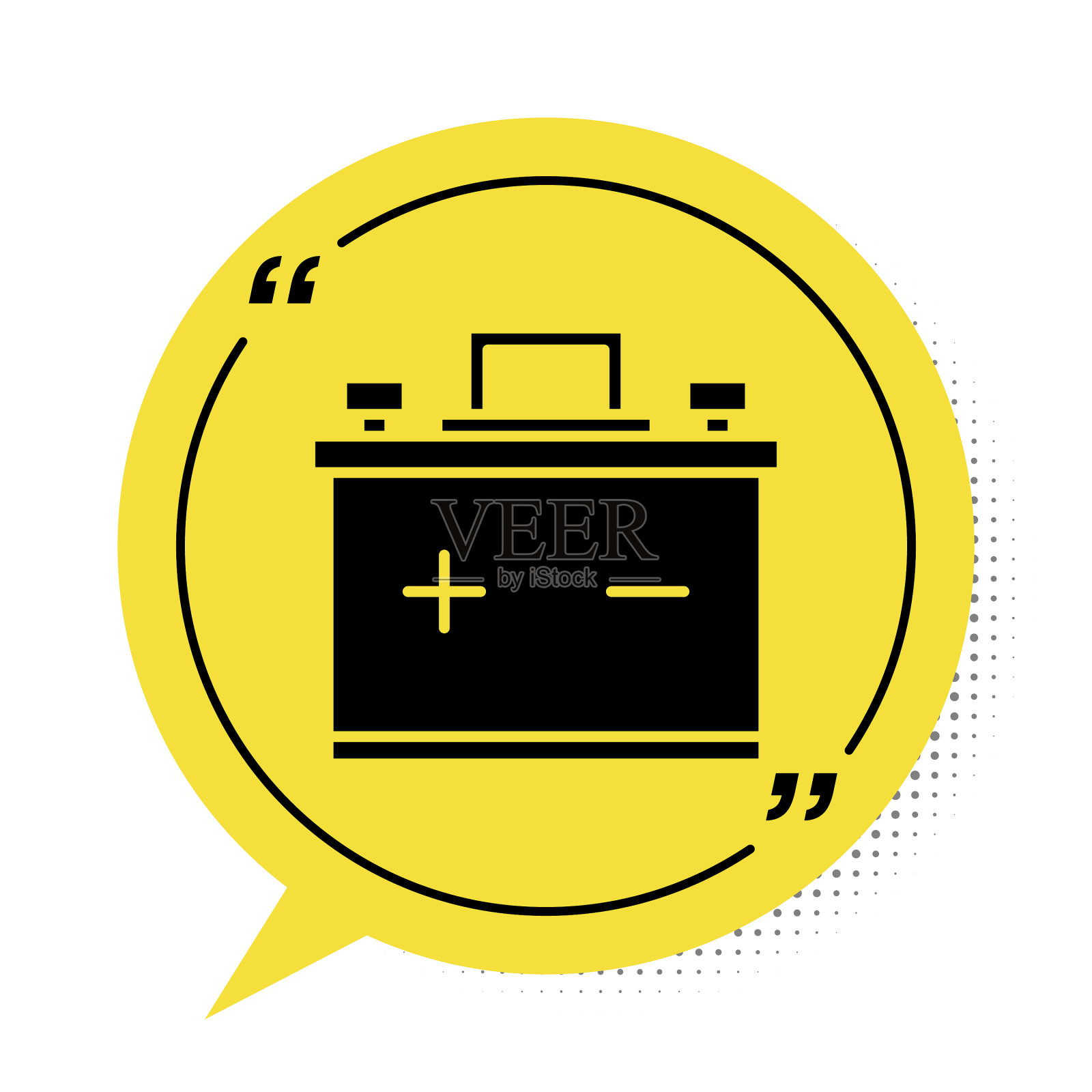 黑色汽车电池图标孤立在白色上插画图片素材