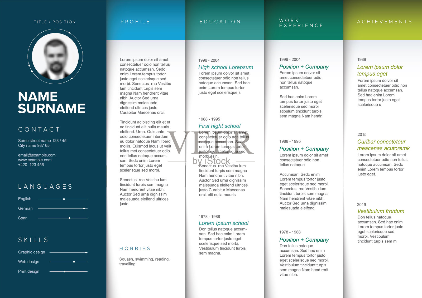 极简简历模板插画图片素材