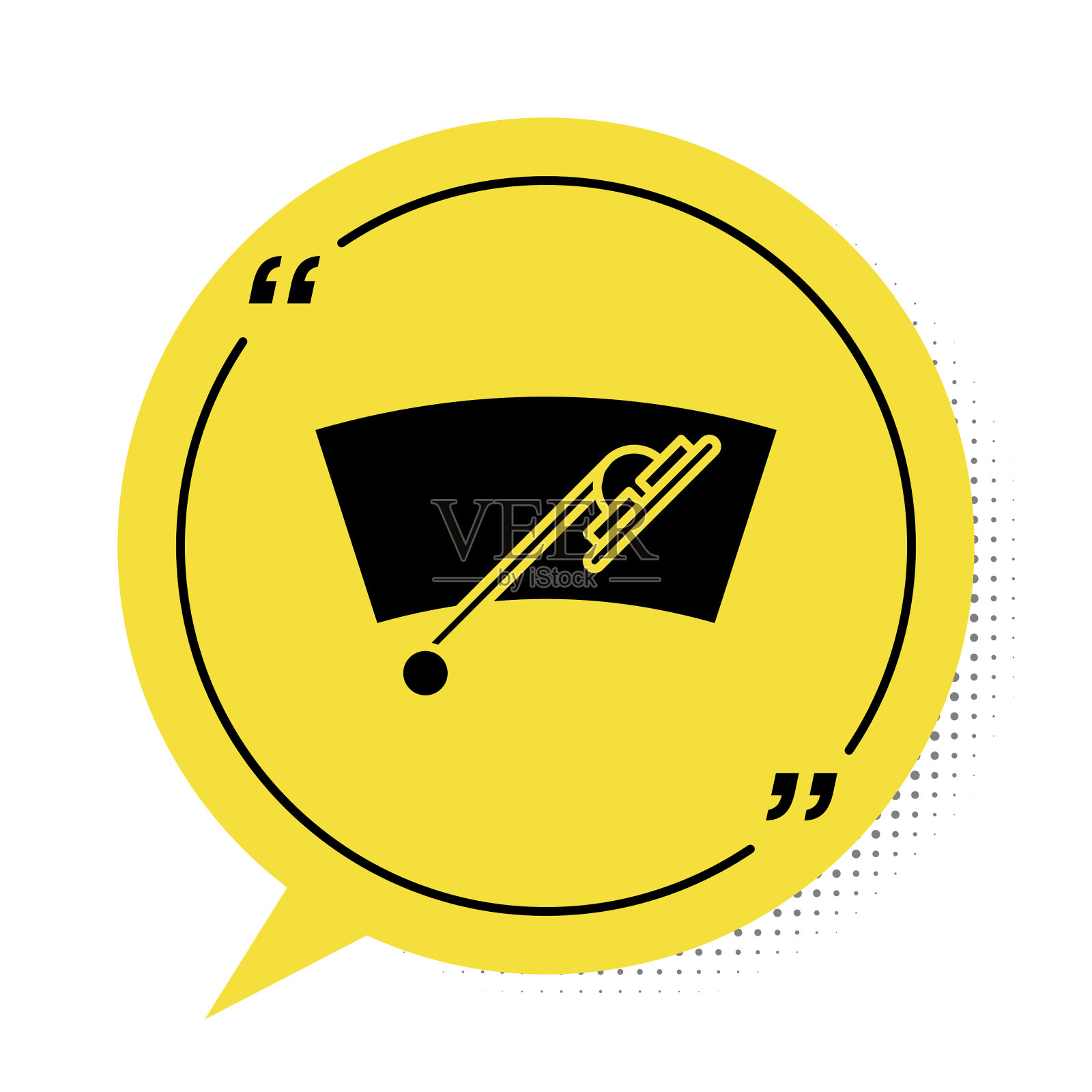 黑色挡风玻璃刮水器图标孤立在白色设计元素图片