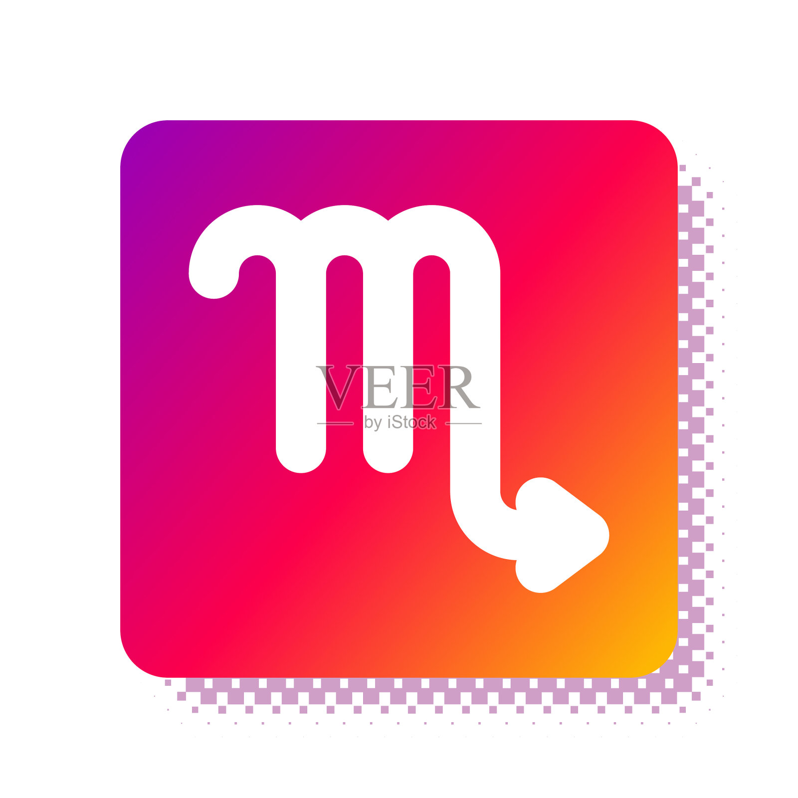 白色天蝎座星座图标孤立在白色插画图片素材