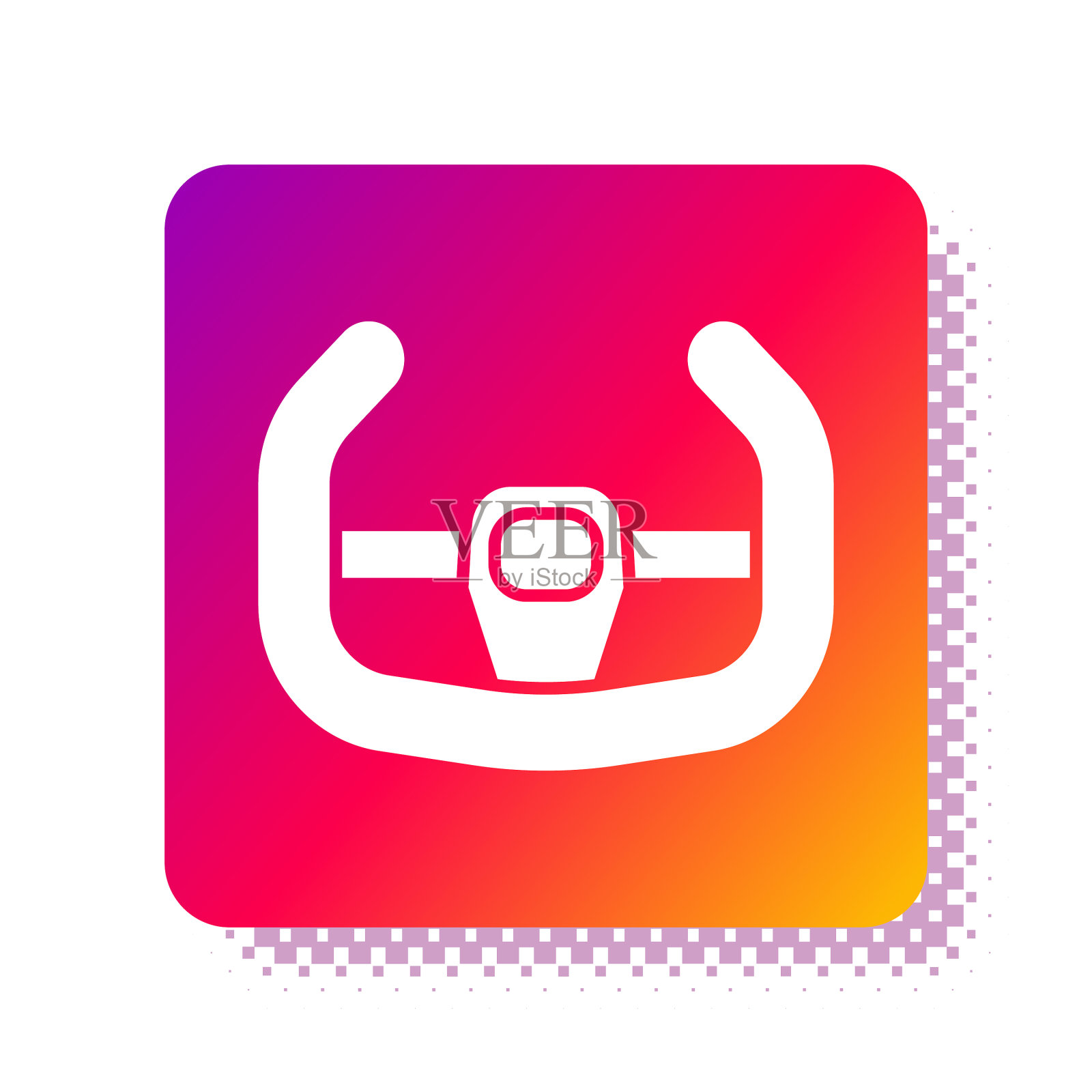 白色运动方向盘图标孤立在白色插画图片素材