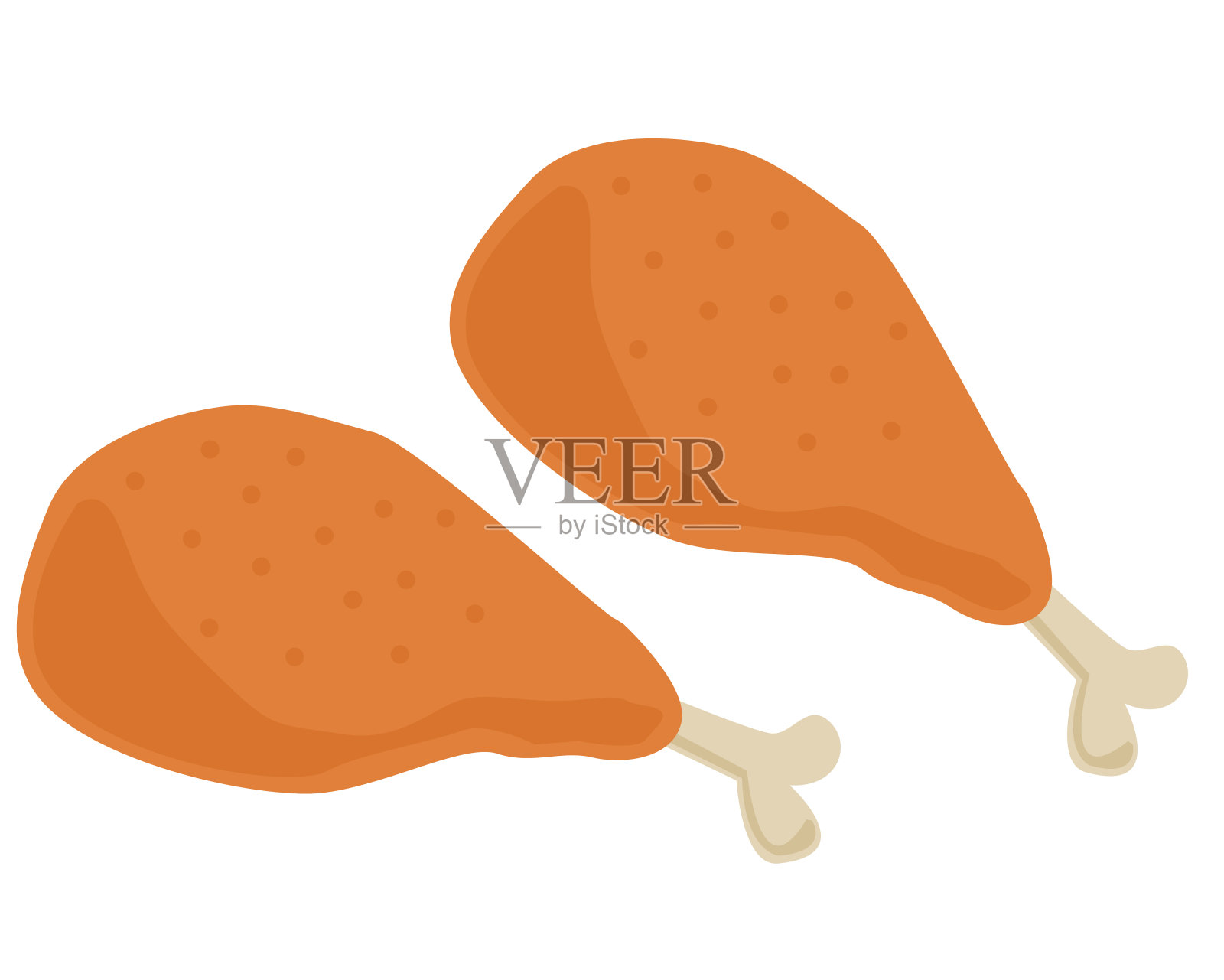 矢量图的鸡。烤鸡插画图片素材