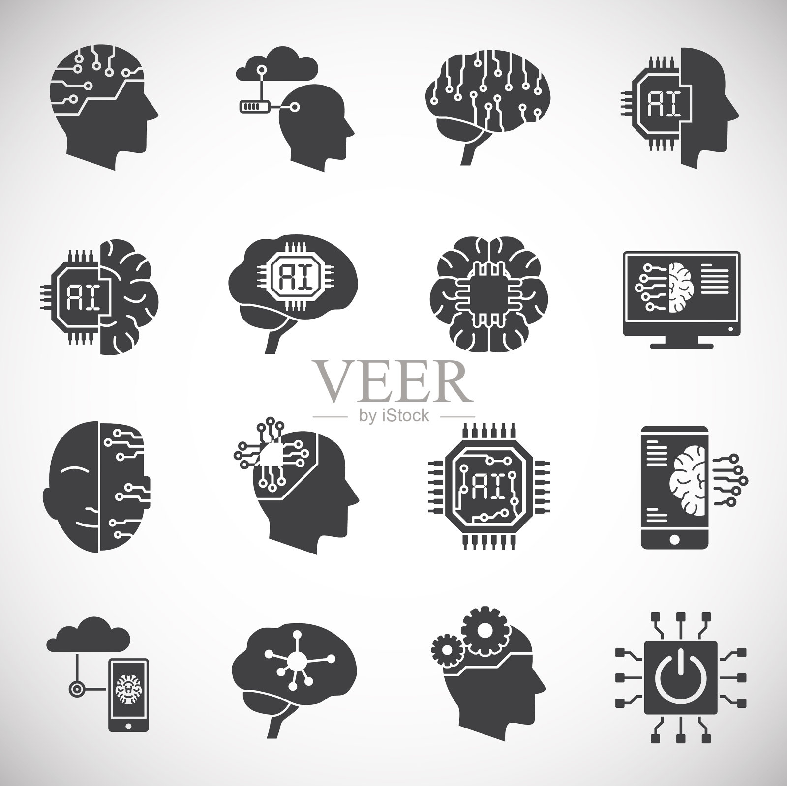 模板白色背景图标素材