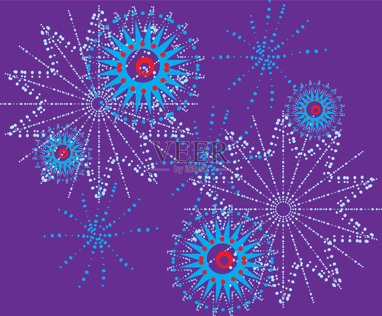 神秘的魔法花-雪花图案插画图片素材