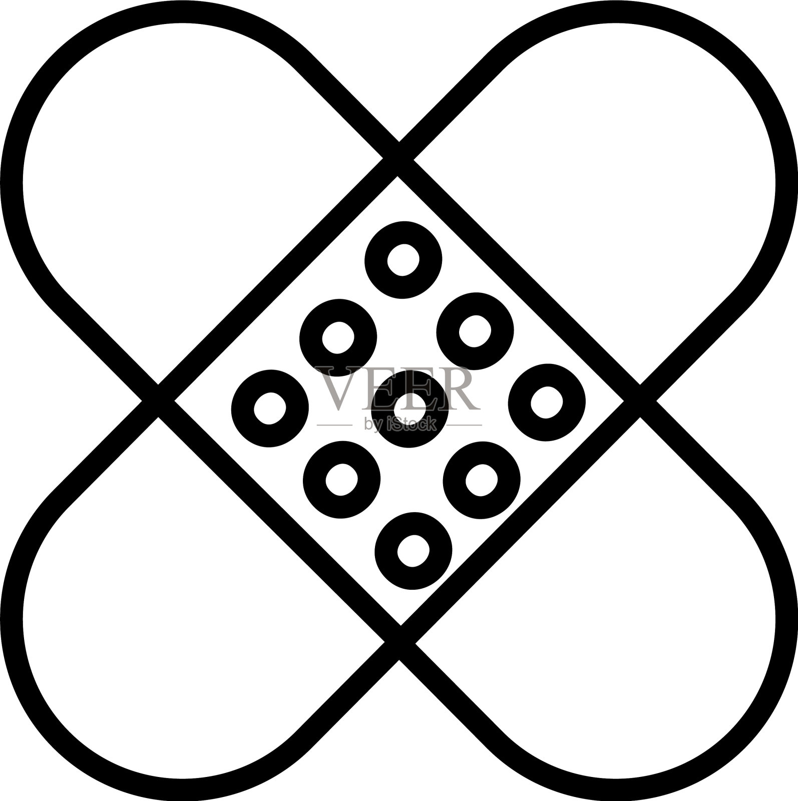 急救绷带愈合健康图标粗线图标素材