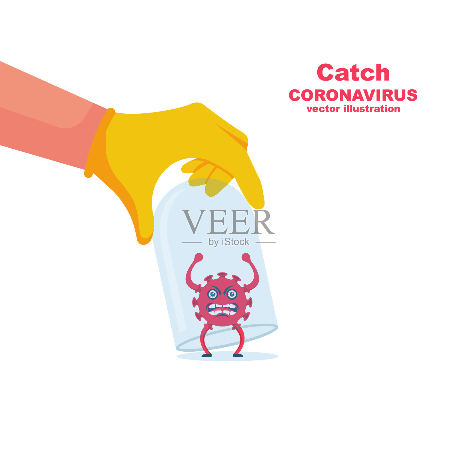 医生研究冠状病毒。一名科学家检查covid-19病毒样本。插画图片素材