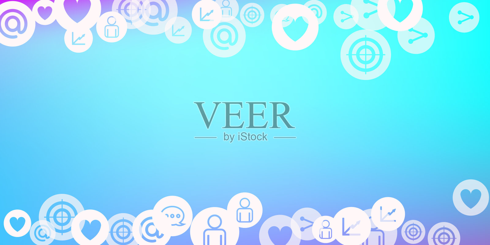 社交媒体营销，沟通网络图标素材