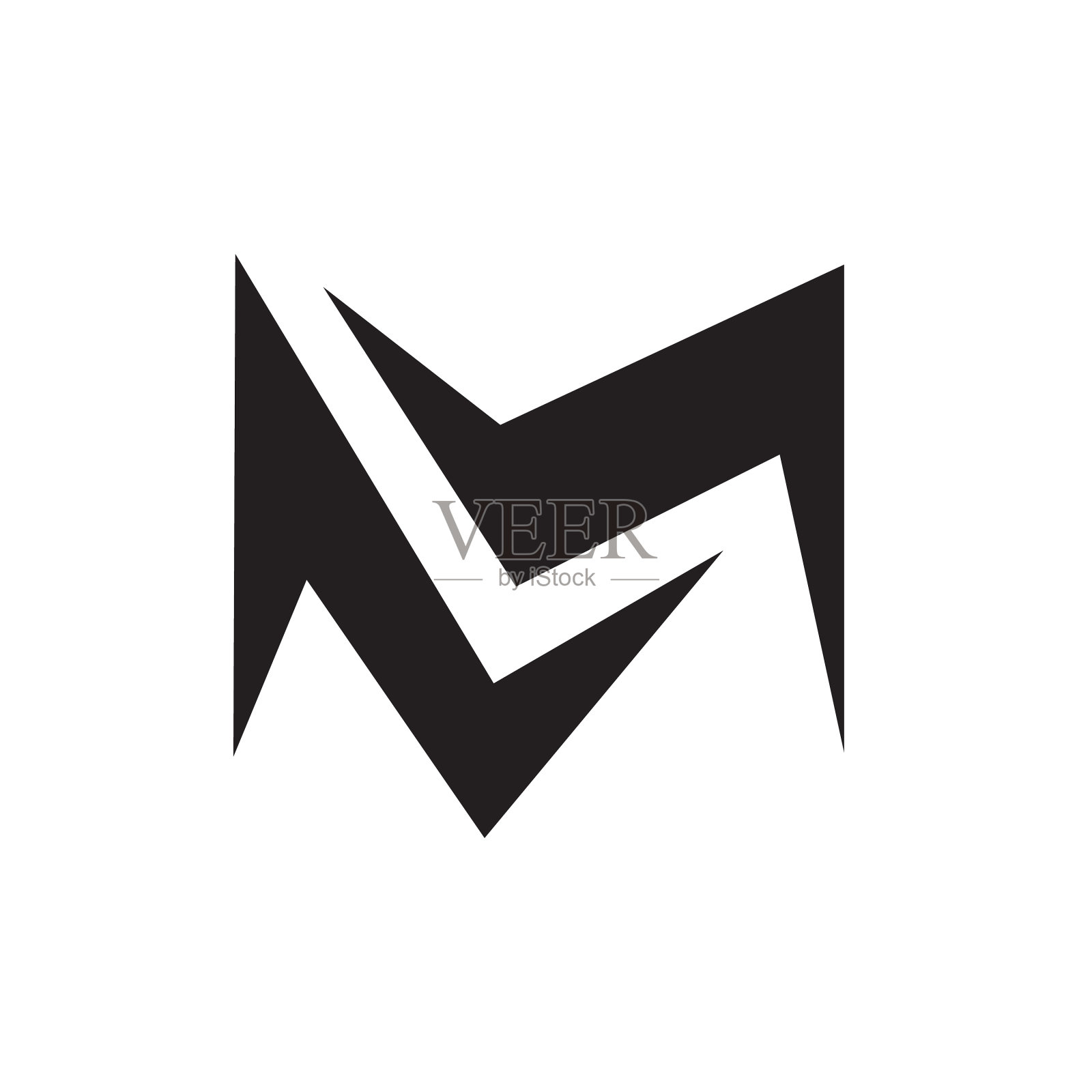 大胆的运动字母m标志设计图形概念图标素材