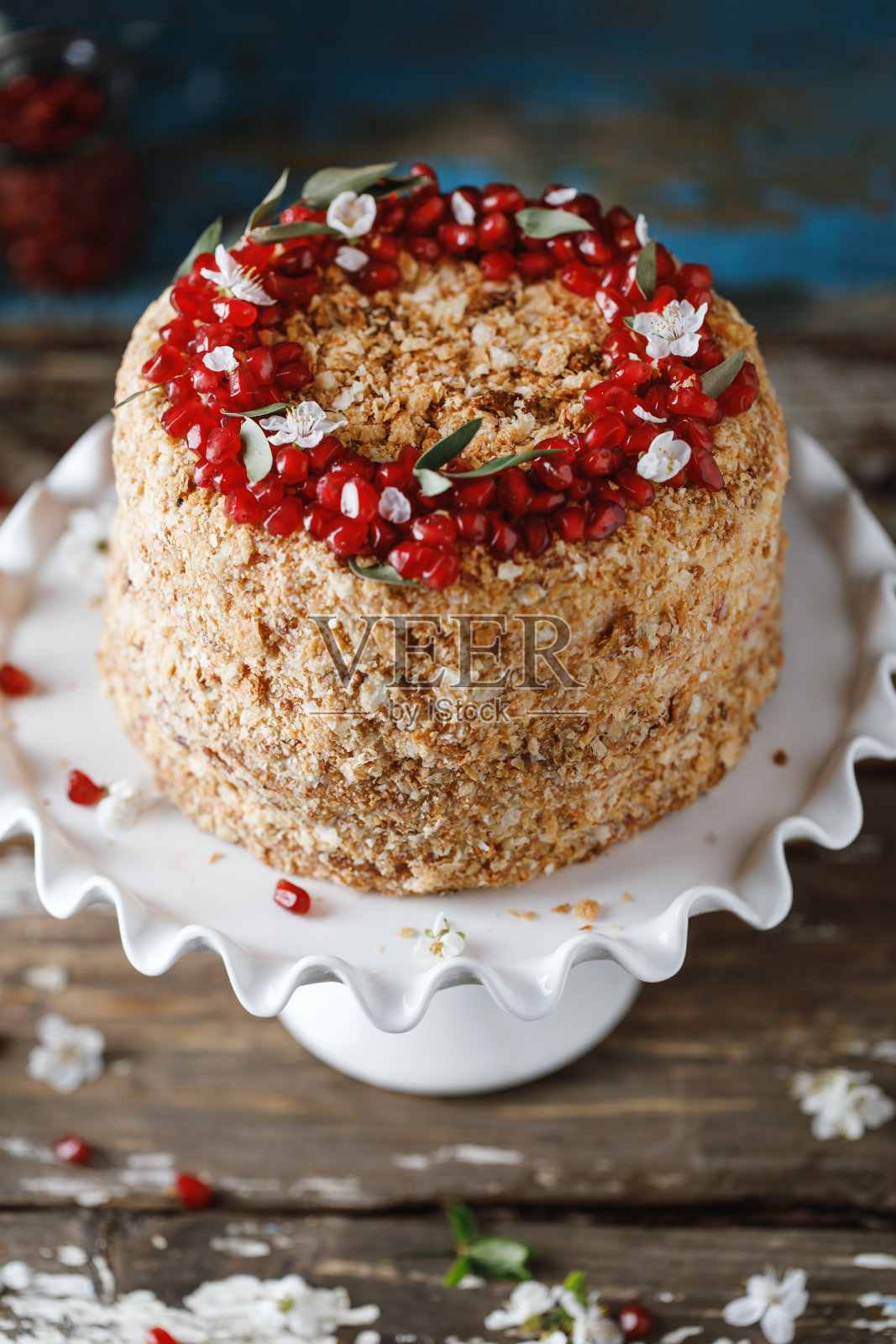 拿破仑奶油蛋糕照片摄影图片