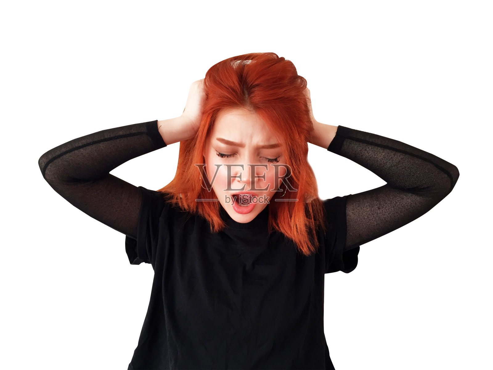 女孩尖叫照片摄影图片