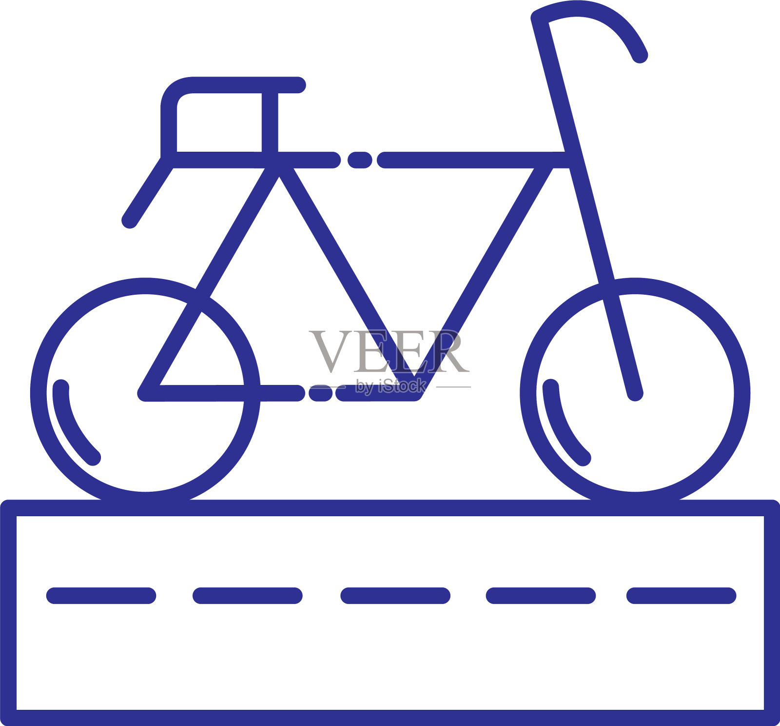 隔离的自行车和街道设计设计元素图片