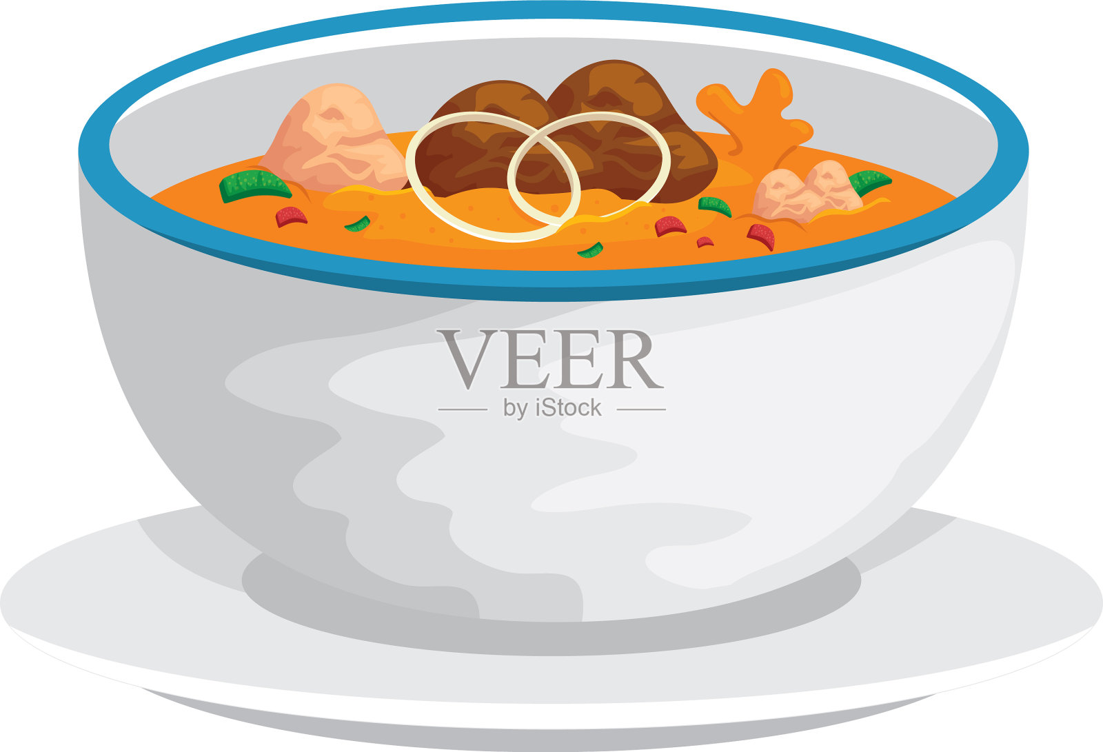 碗里美味的汤孤立图标设计元素图片