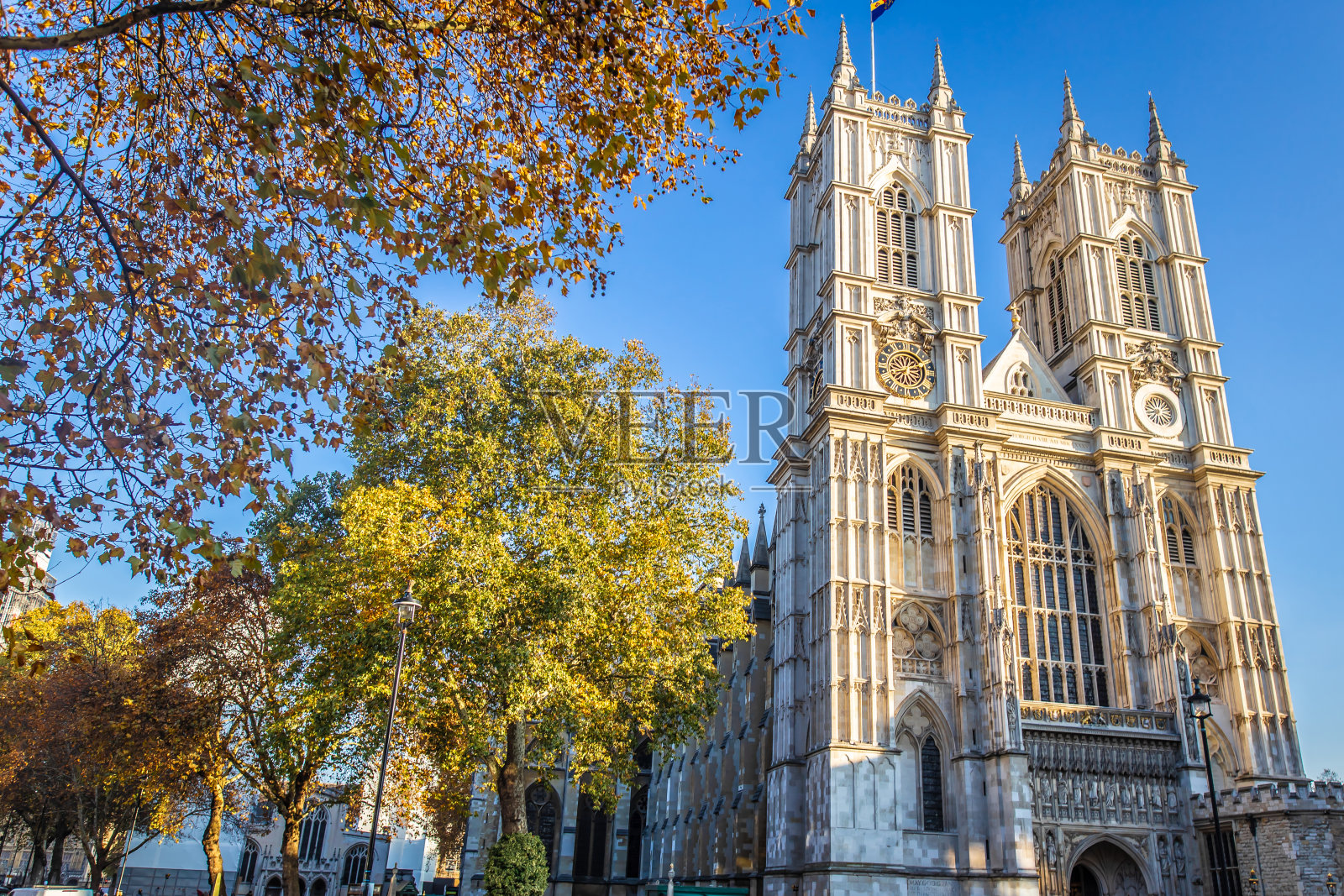 秋天的威斯敏斯特大教堂，伦敦照片摄影图片