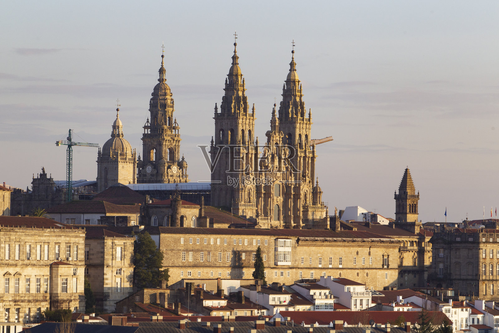 圣地亚哥-德孔波斯特拉大教堂的主要巴洛克式外观照片摄影图片