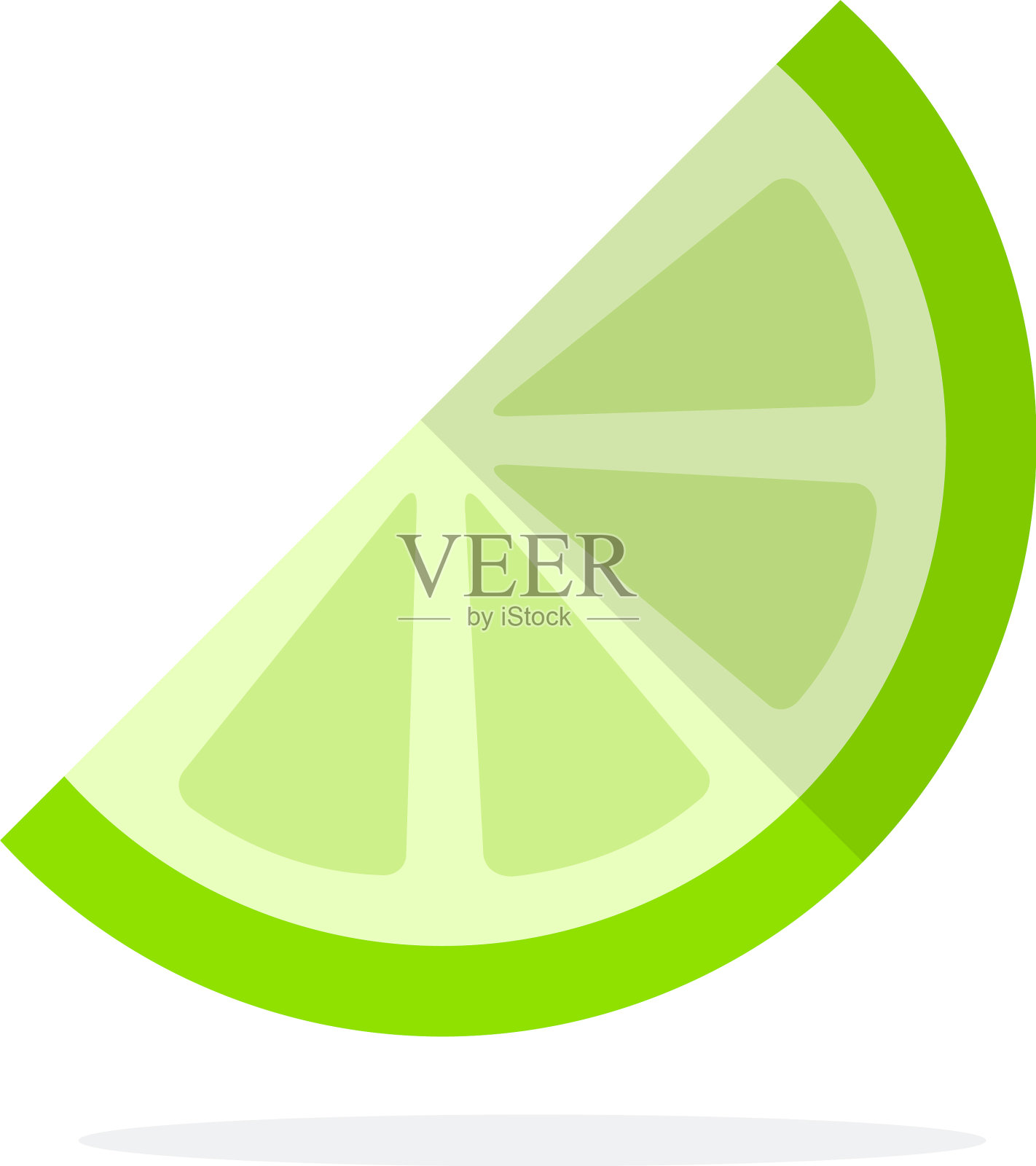 切片石灰平坦孤立设计元素图片