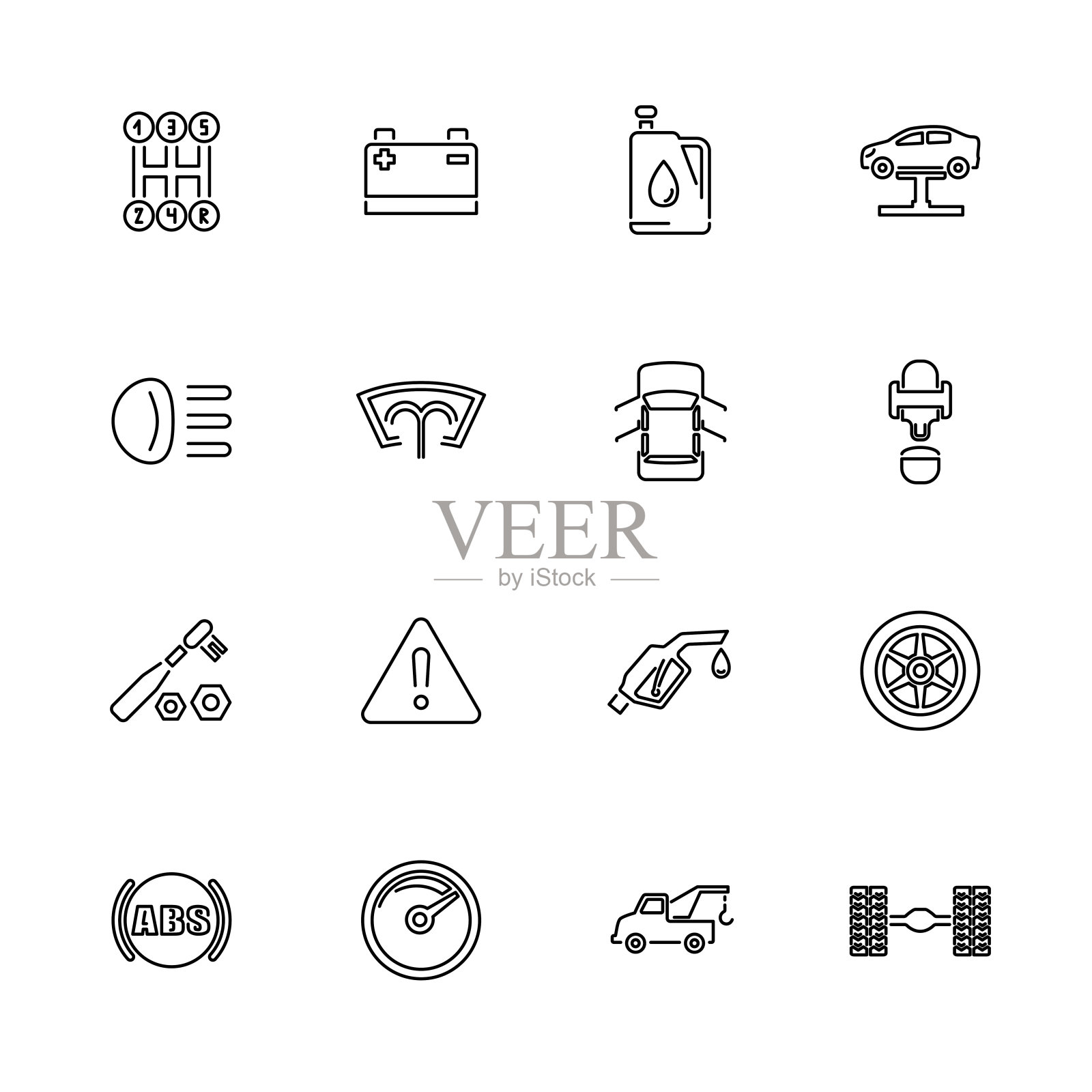 汽车-平面矢量图标插画图片素材