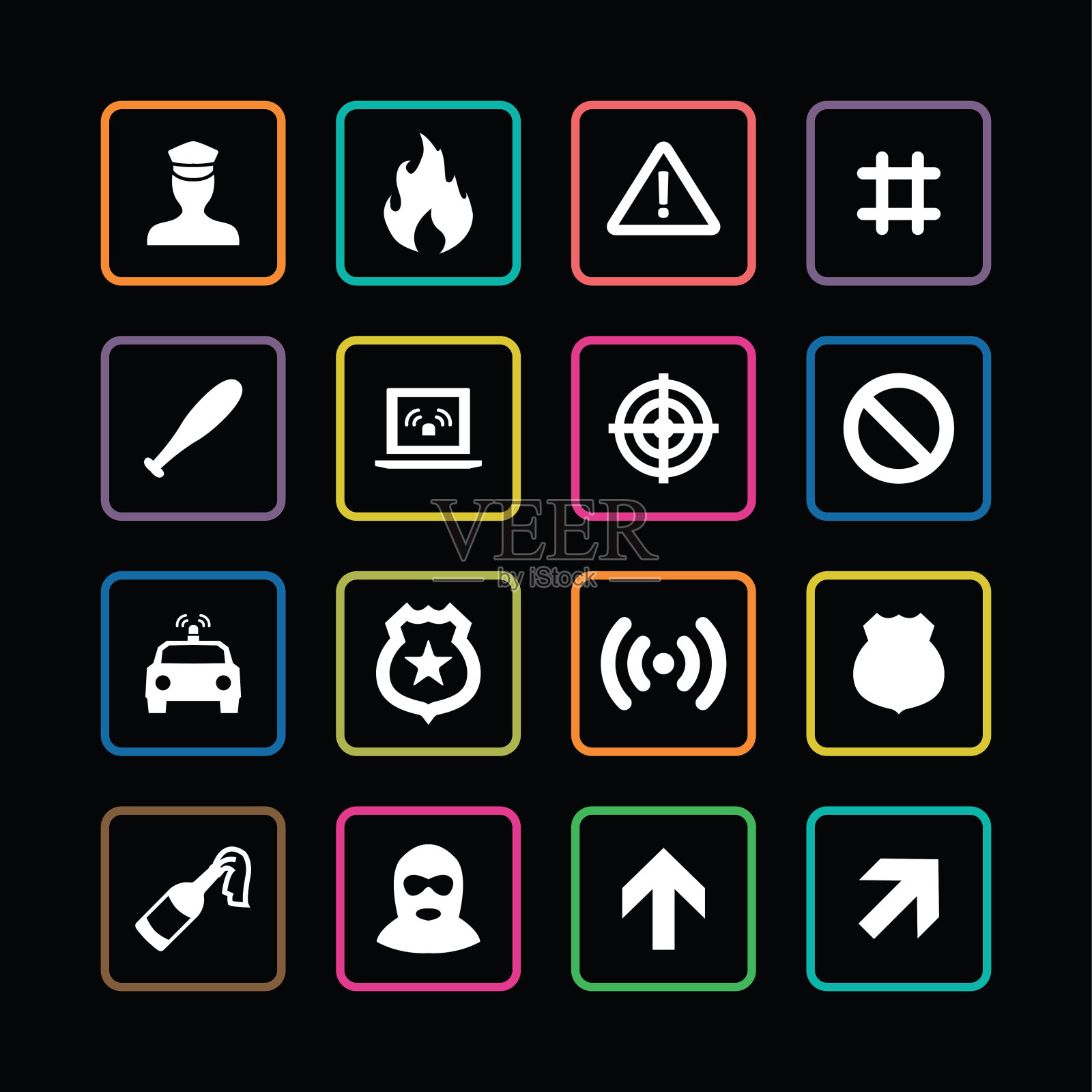 犯罪，正义图标通用集图标素材