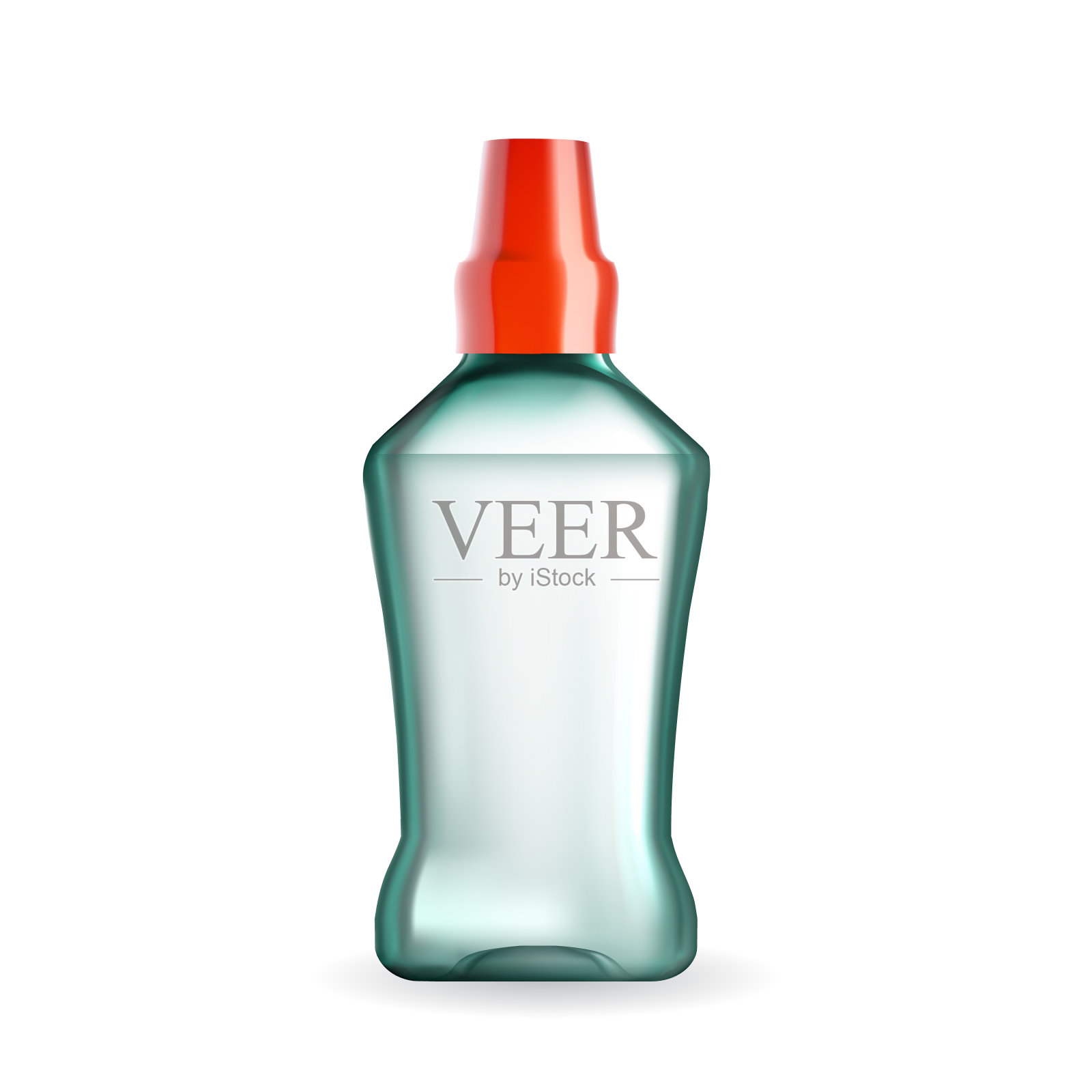 口腔卫生液体空白瓶矢量插画图片素材