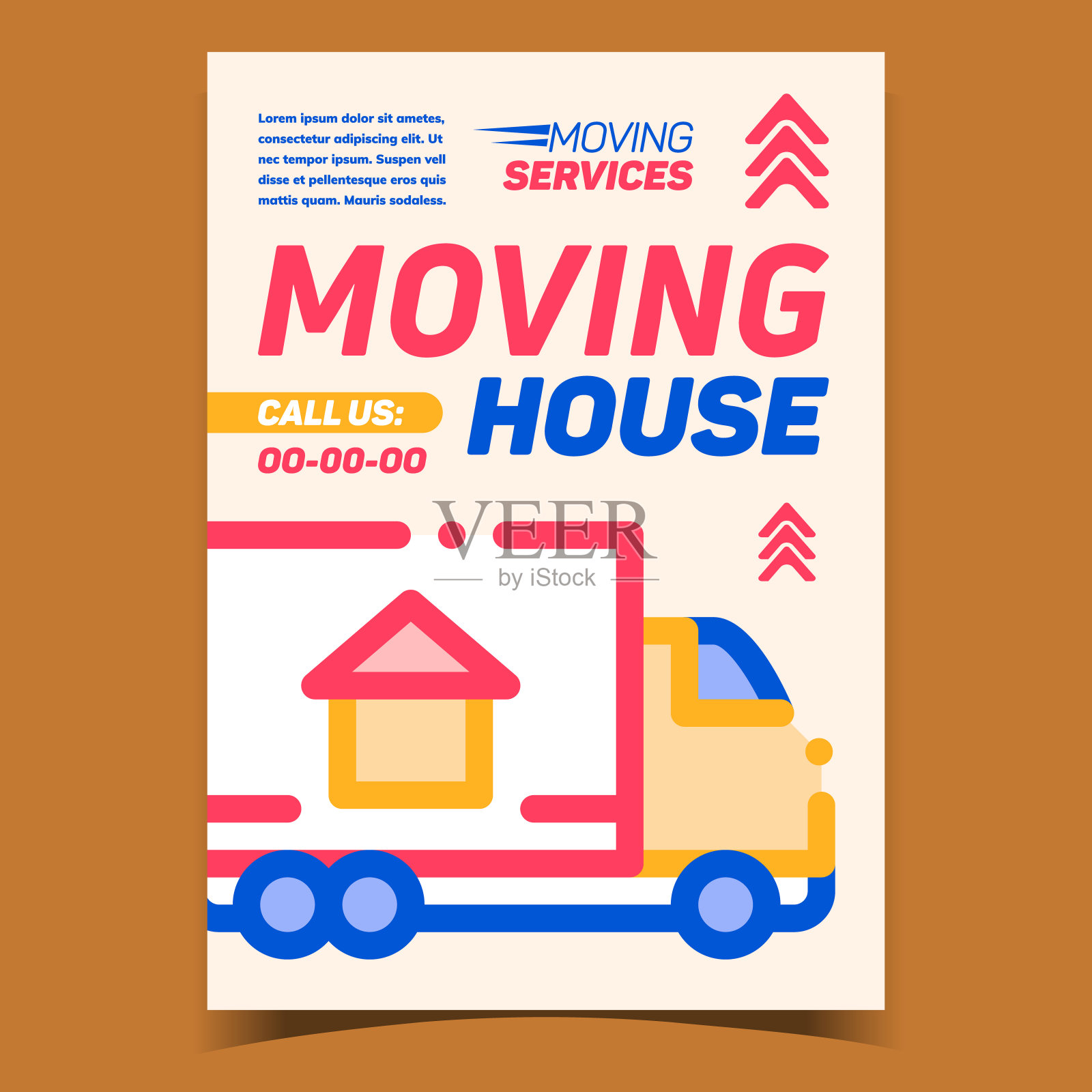 搬家服务广告旗帜矢量插图设计模板素材