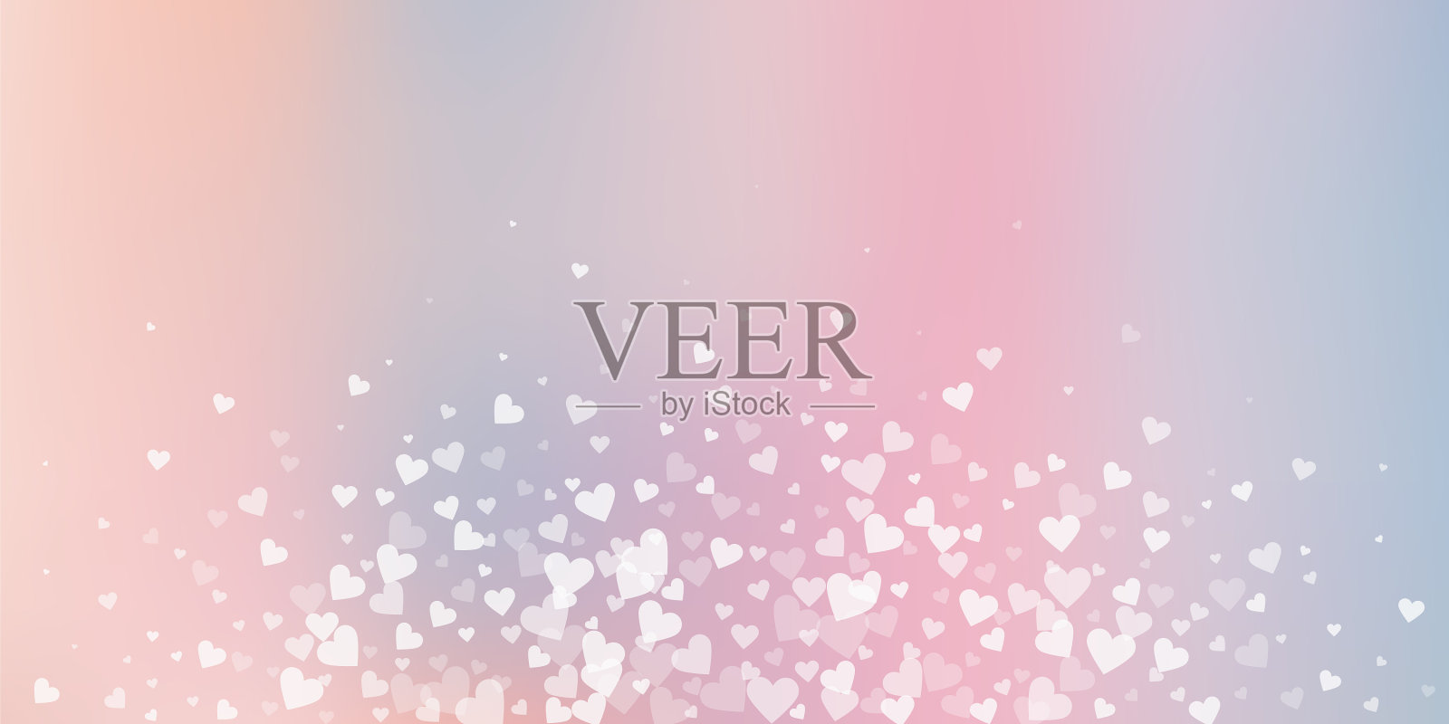 白心情人节的爱情五彩纸屑爆炸了插画图片素材