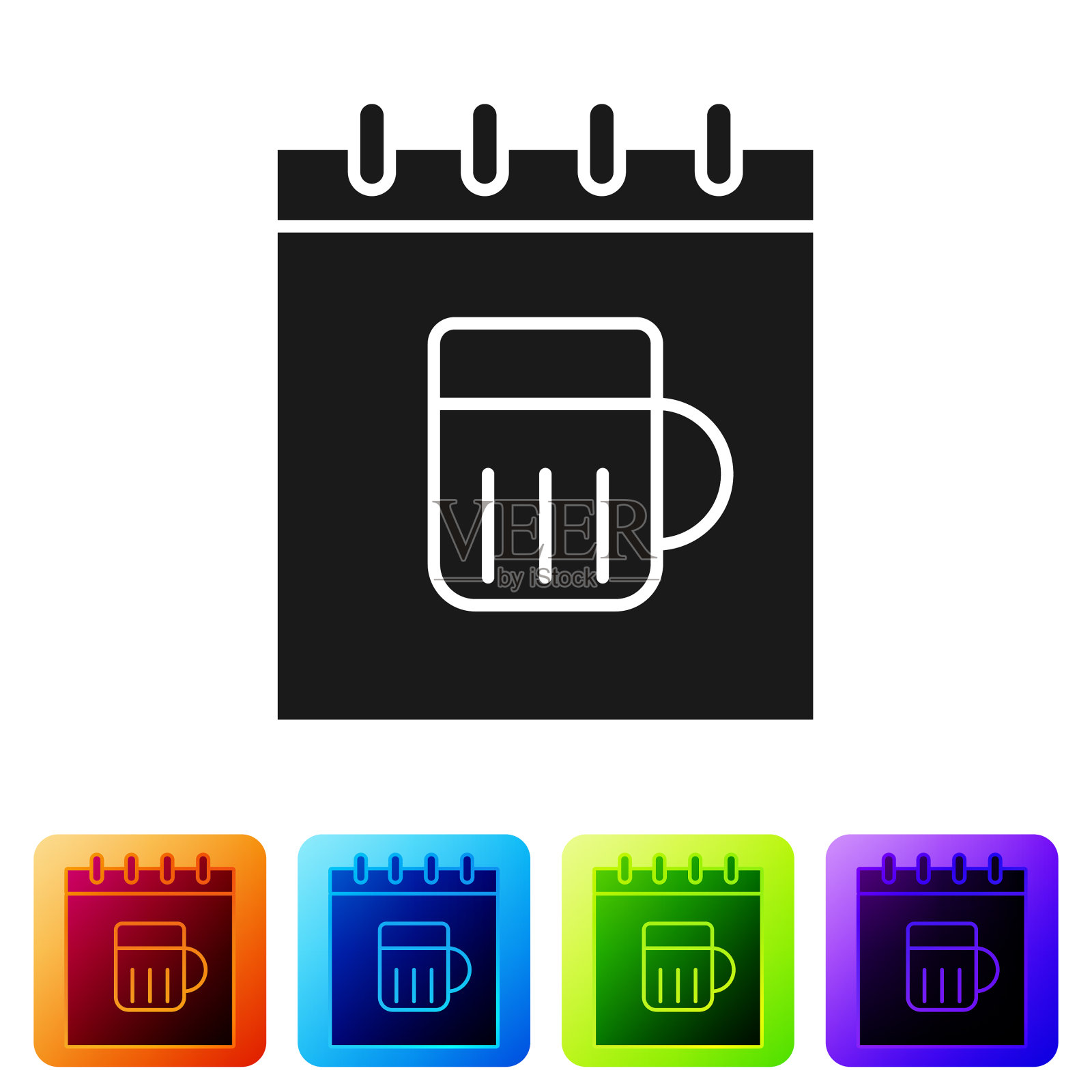 黑色圣帕特里克节日历图标图标素材