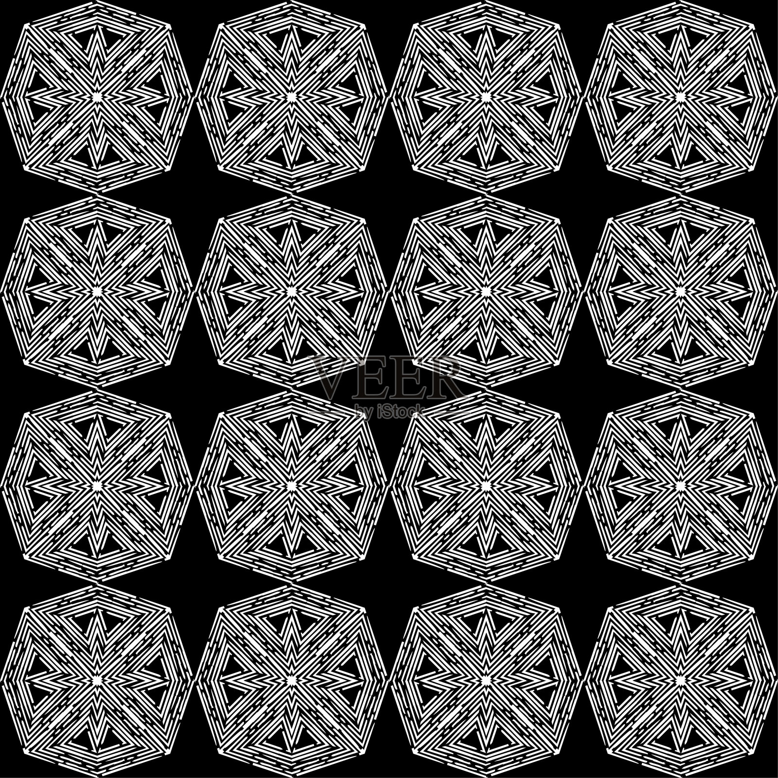 雕刻。圆点花纹。黑白。插画图片素材