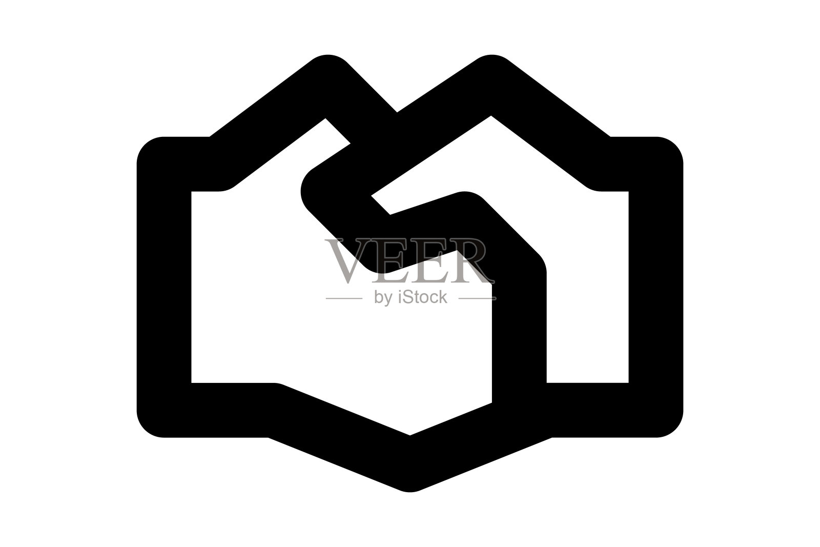 业务握手/合同协议平面矢量图标的应用程序和网站图标素材