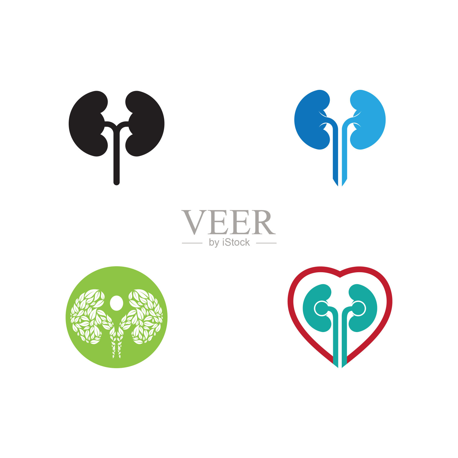 人体肾脏标志向量图标符号形象插画图片素材