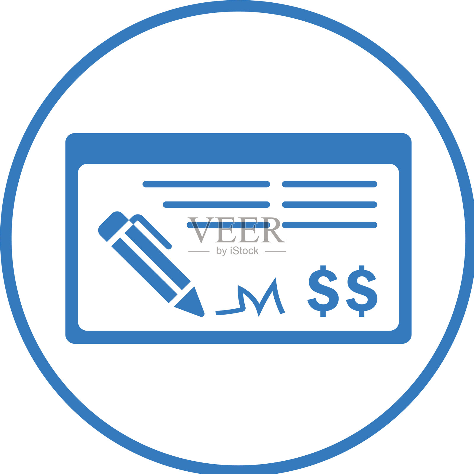 银行支票支付图标设计插画图片素材