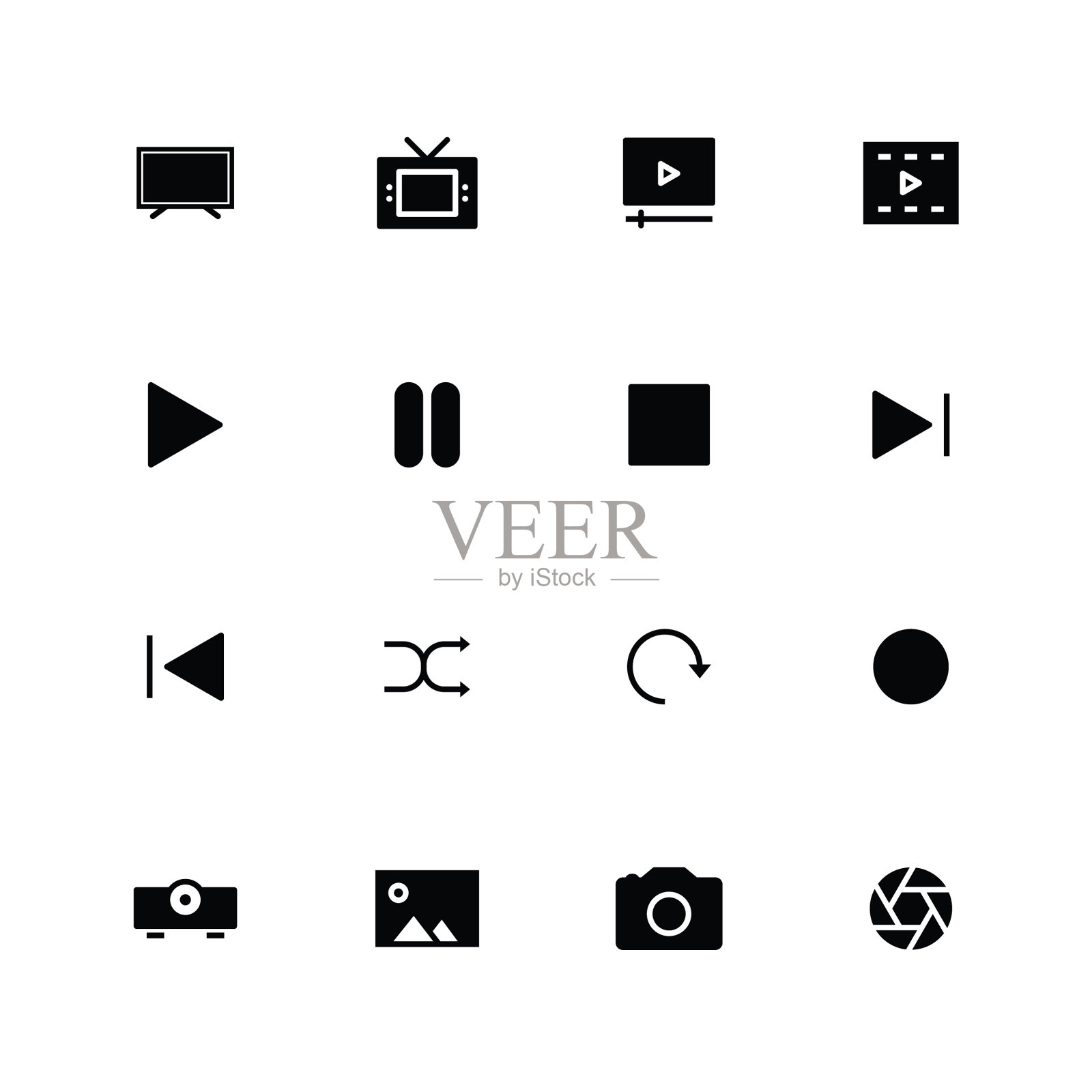 多媒体图标图标素材