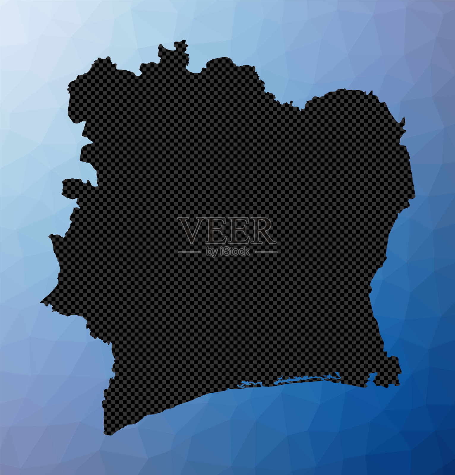 象牙海岸几何地图。插画图片素材