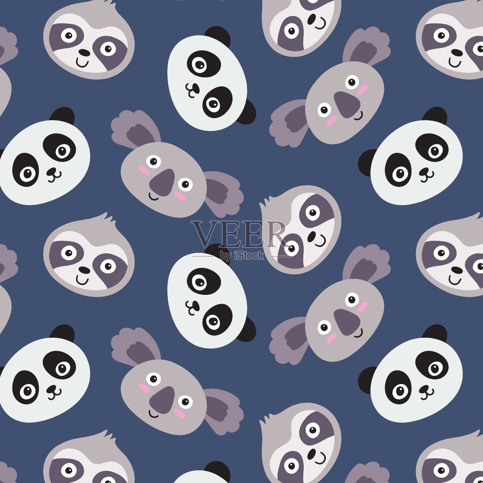 动物的脸插画图片素材