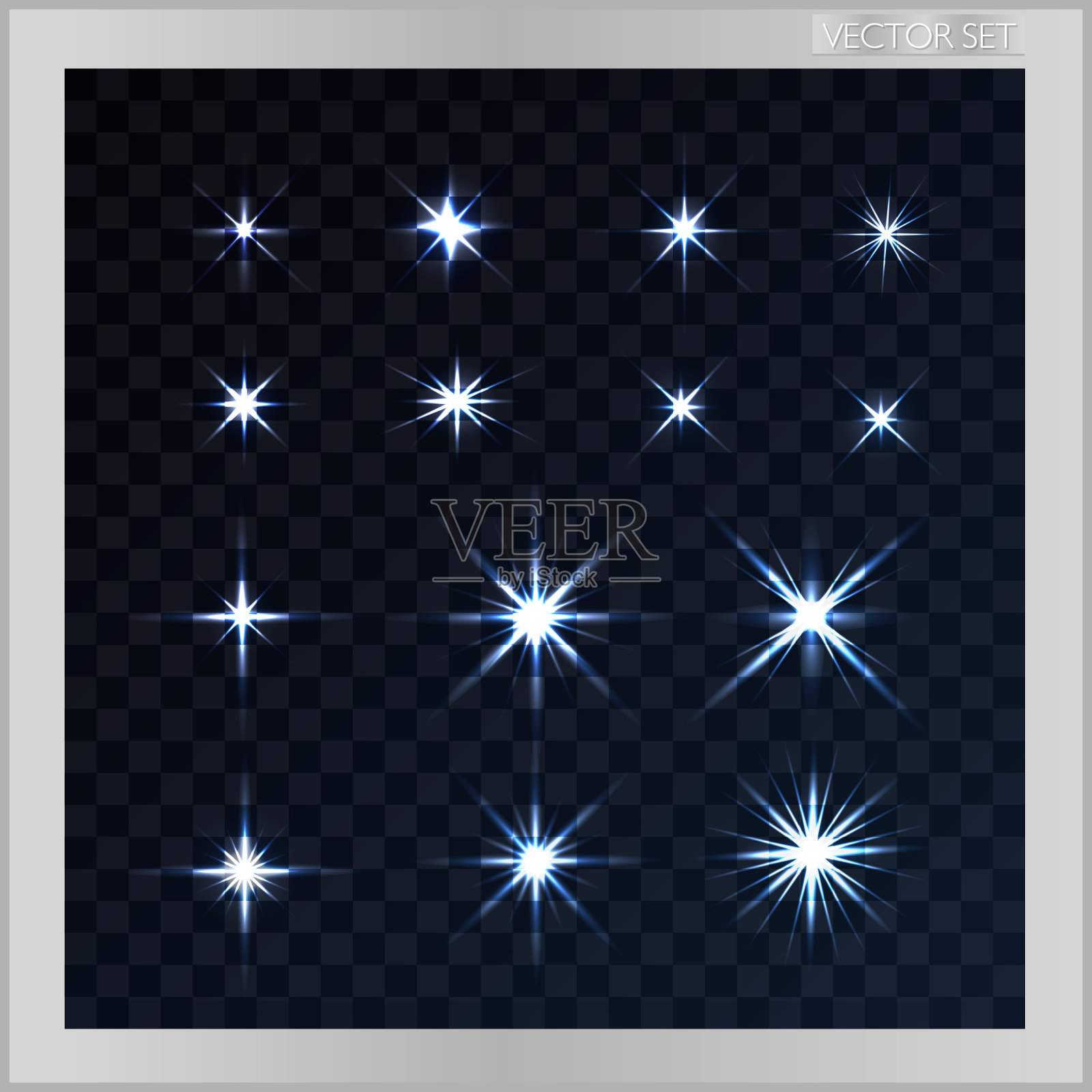 设置向量发光恒星插画图片素材