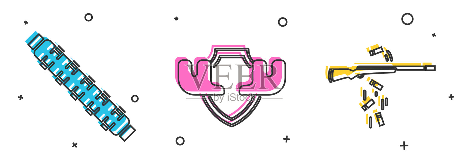 狩猎弹药带与弹药驼鹿图标素材