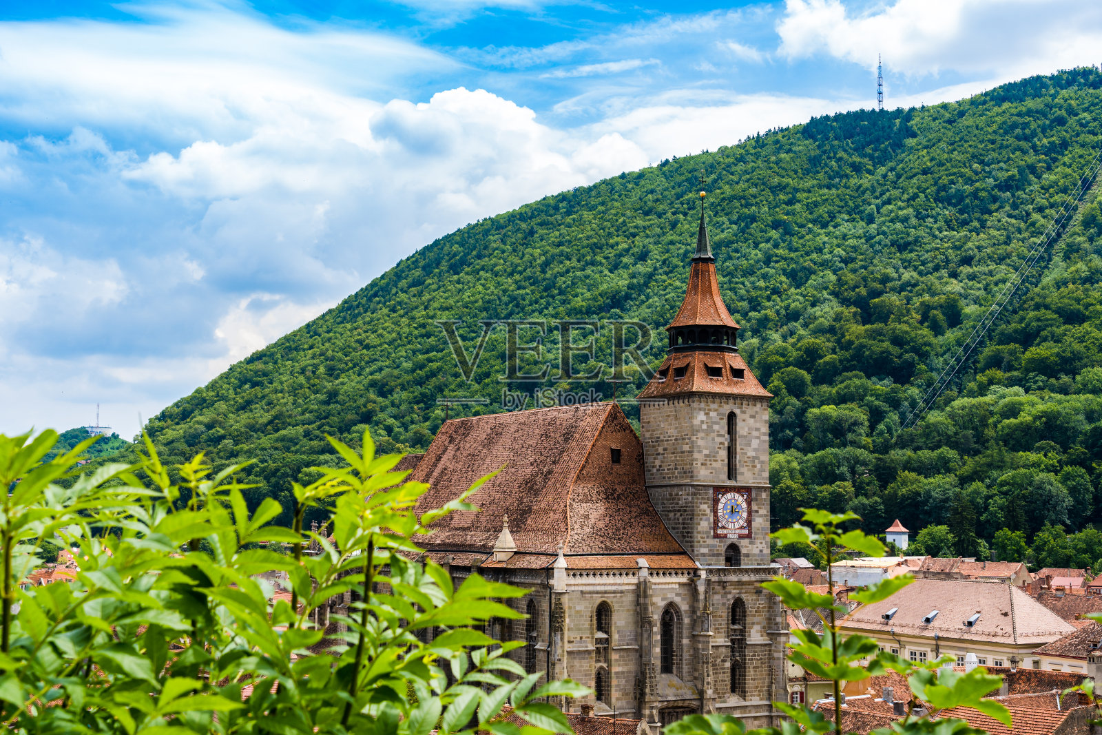 罗马尼亚特兰西瓦尼亚布拉索夫的黑人教堂照片摄影图片